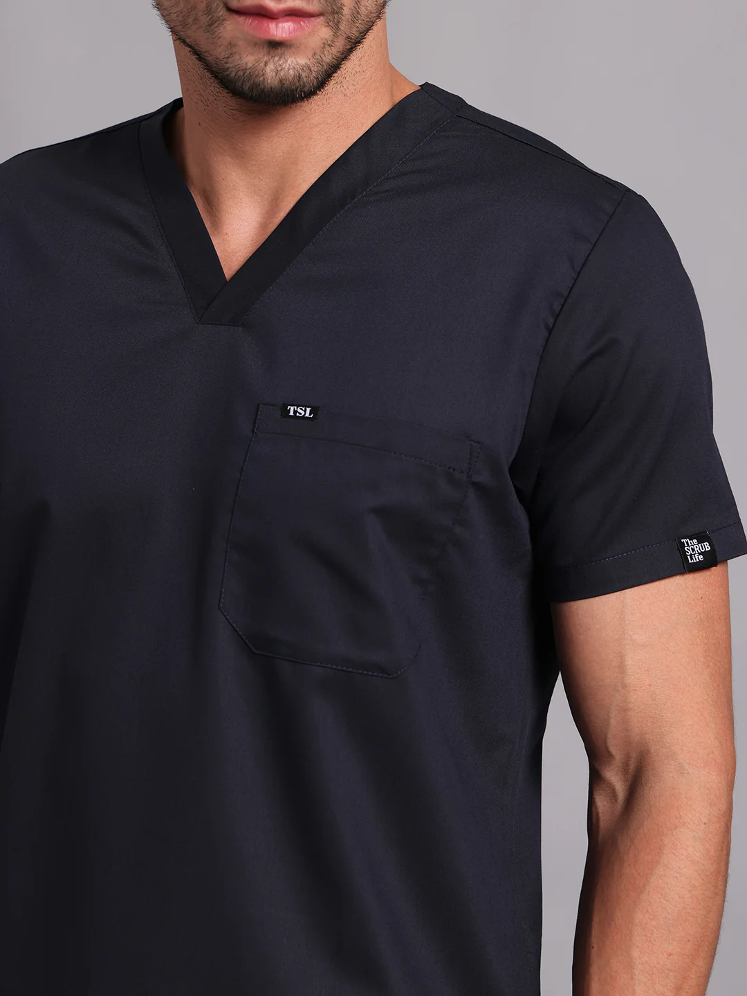 Move lite Men Ink blue (V Neck) Scrub Set - Image 3