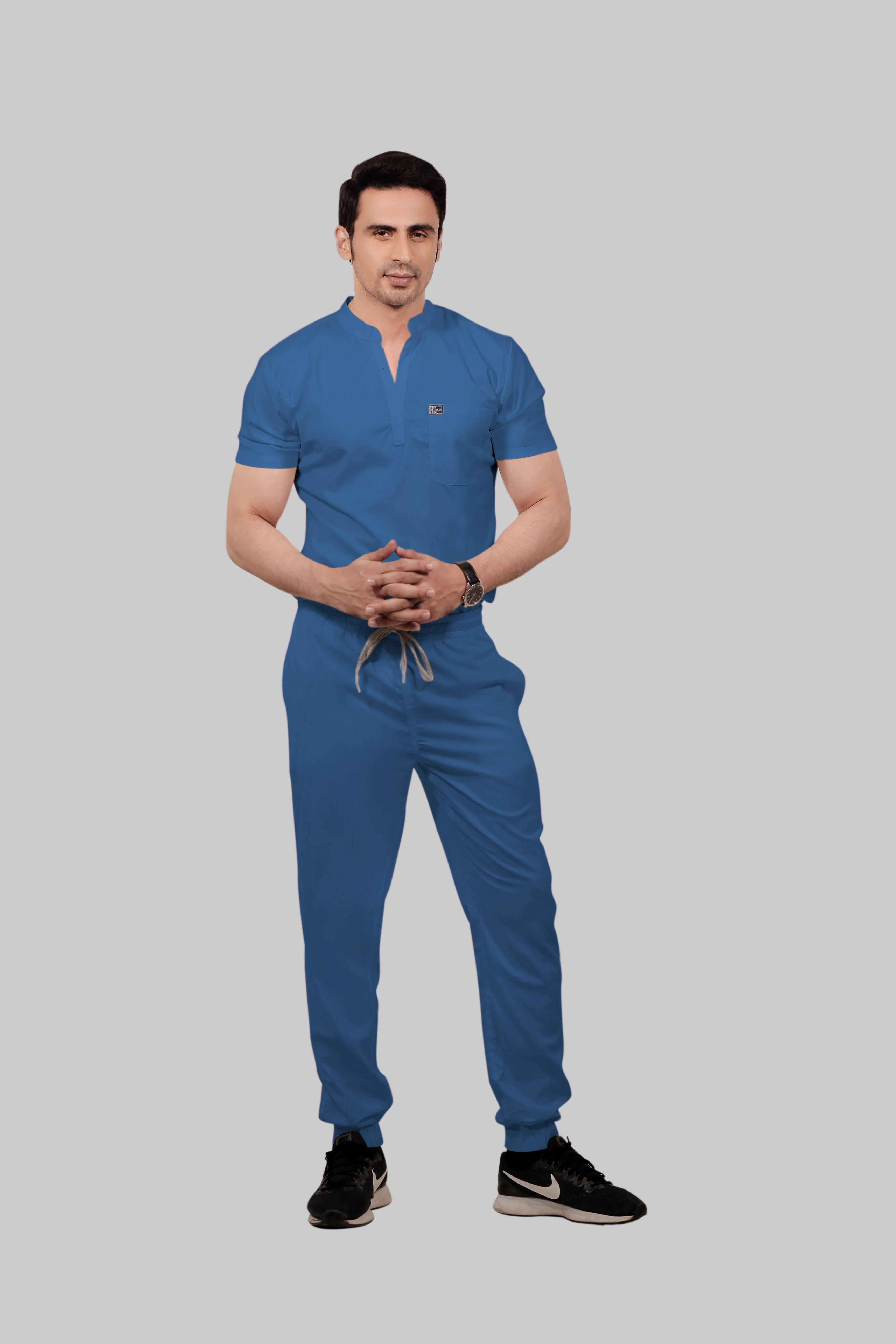 Stretchable (2Way) Men Steel Blue Jogger - Image 3