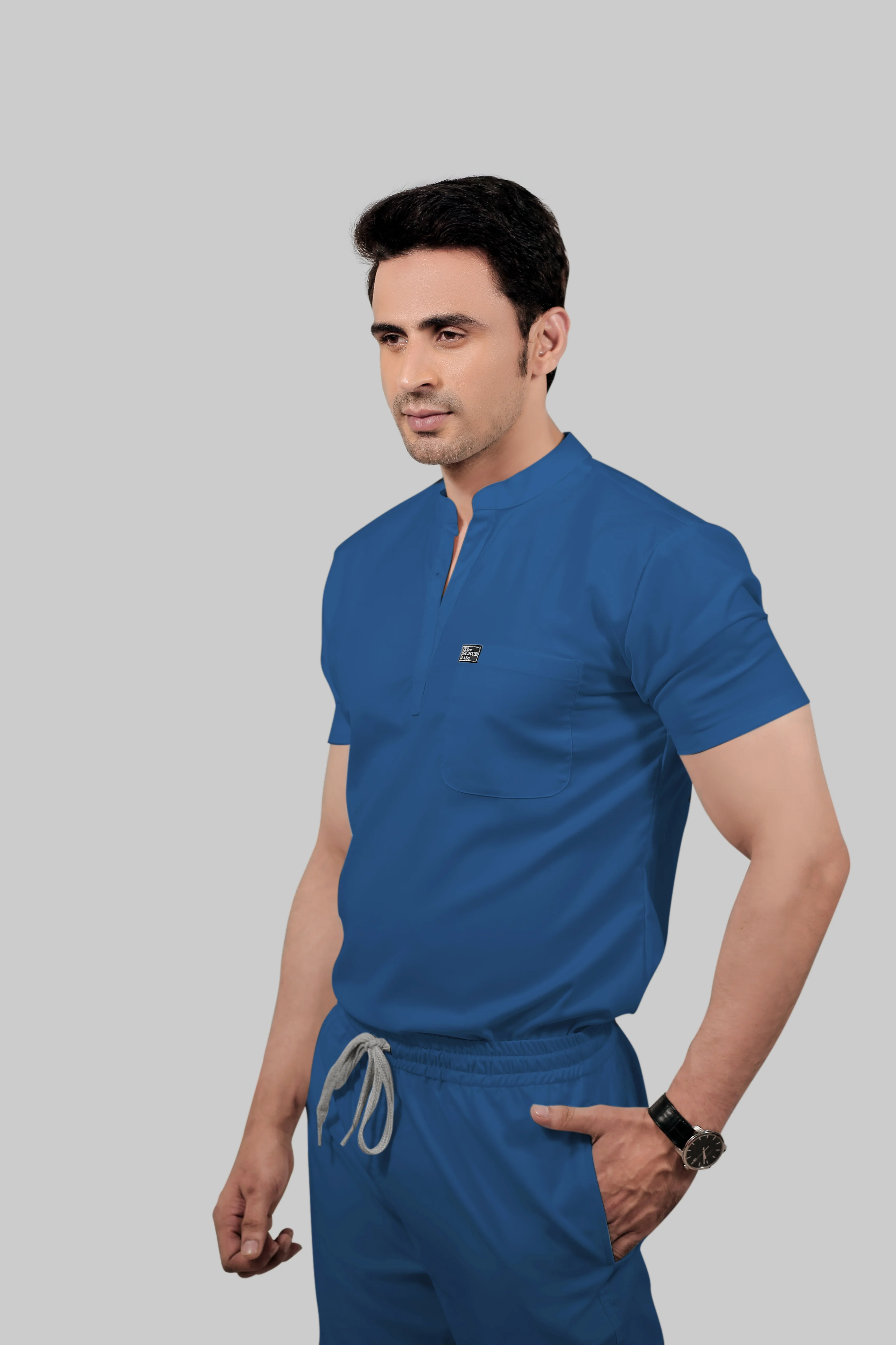 Stretchable (2Way) Men Steel Blue Jogger - Image 4