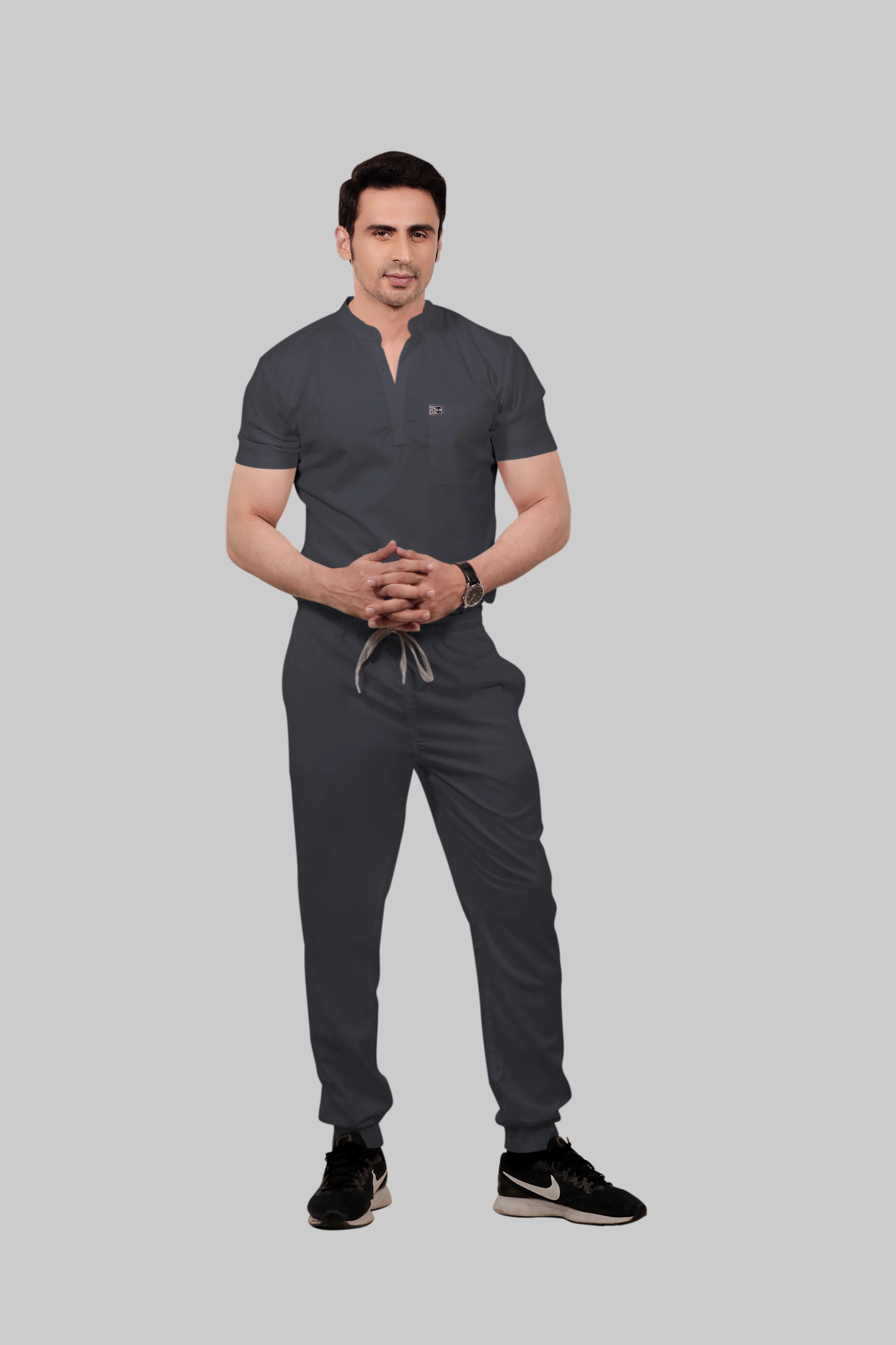 Stretchable (2Way) Men Dark Gray Jogger - Image 3