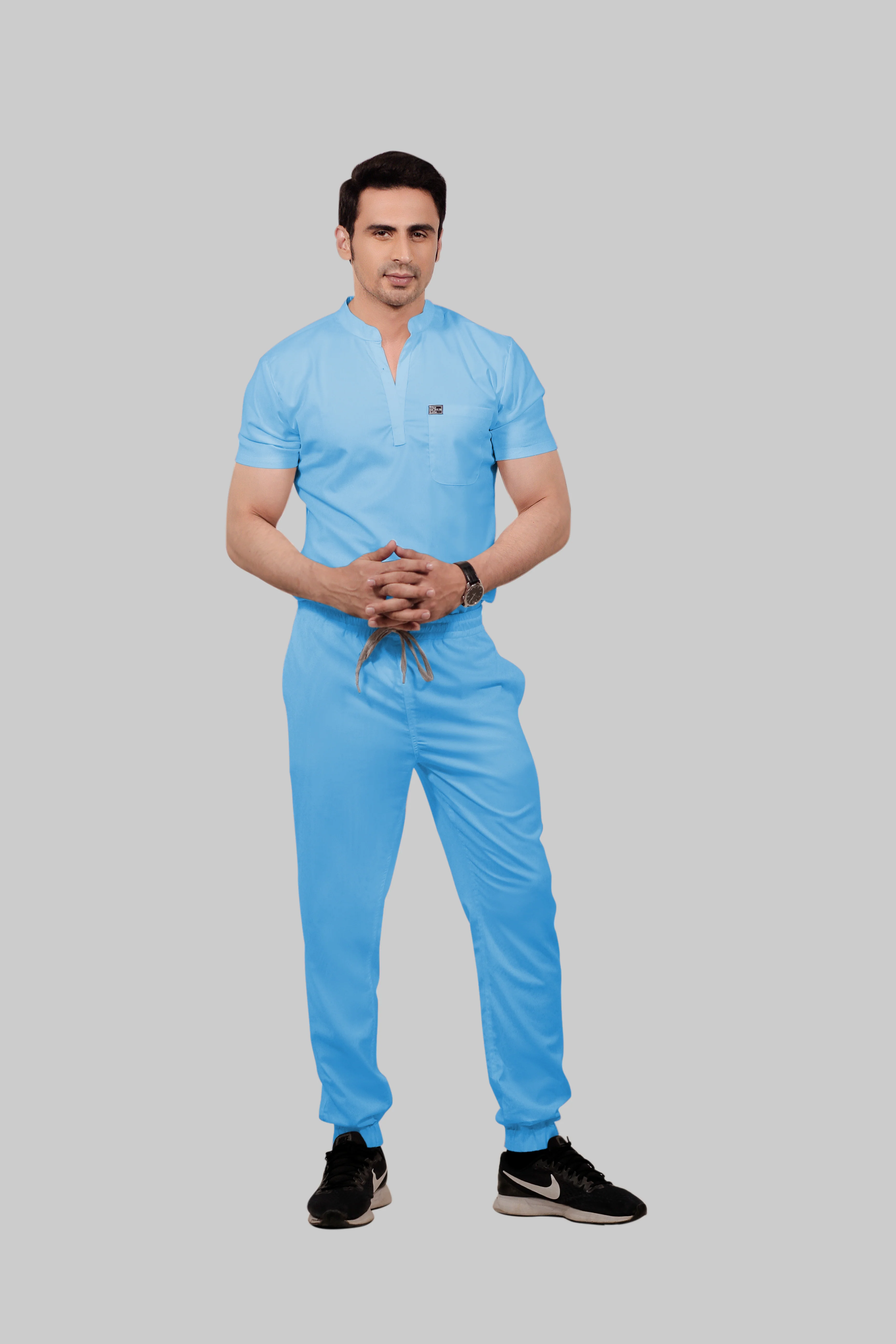 Stretchable (2Way) Men Light Blue Jogger - Image 3
