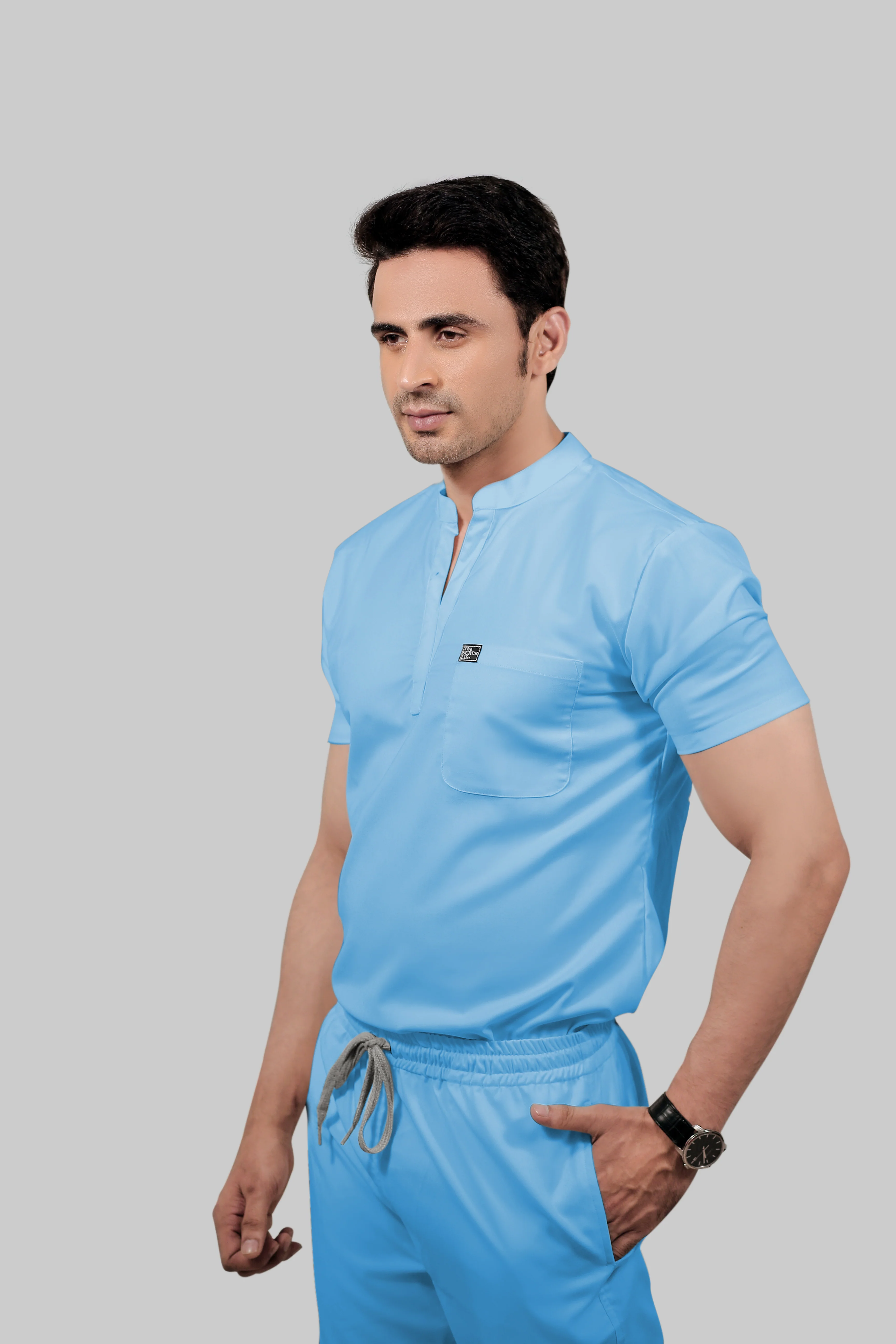 Stretchable (2Way) Men Light Blue Jogger - Image 4
