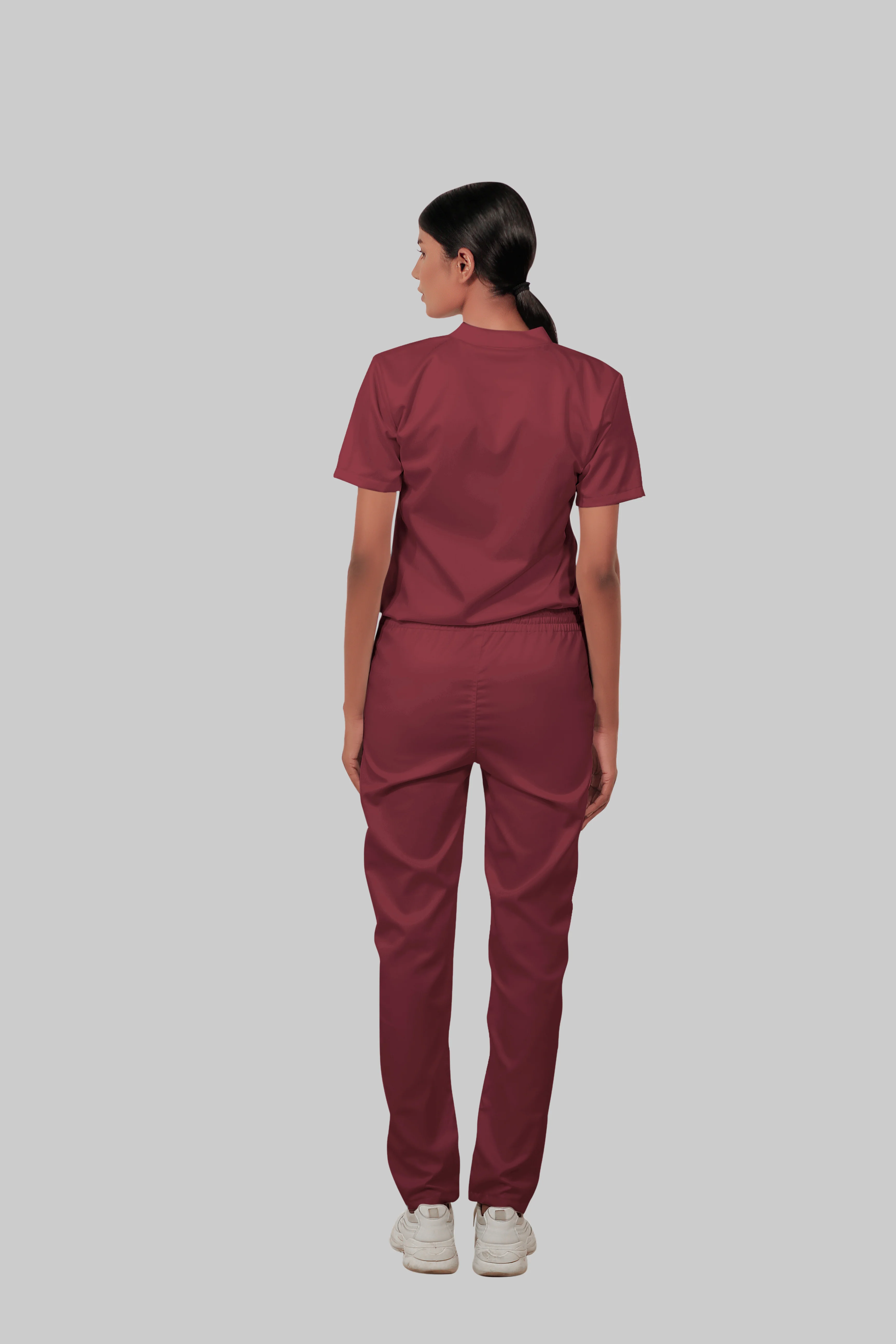 Stretchable (2Way) Women Maroon Straight Scrub Pant - Image 5