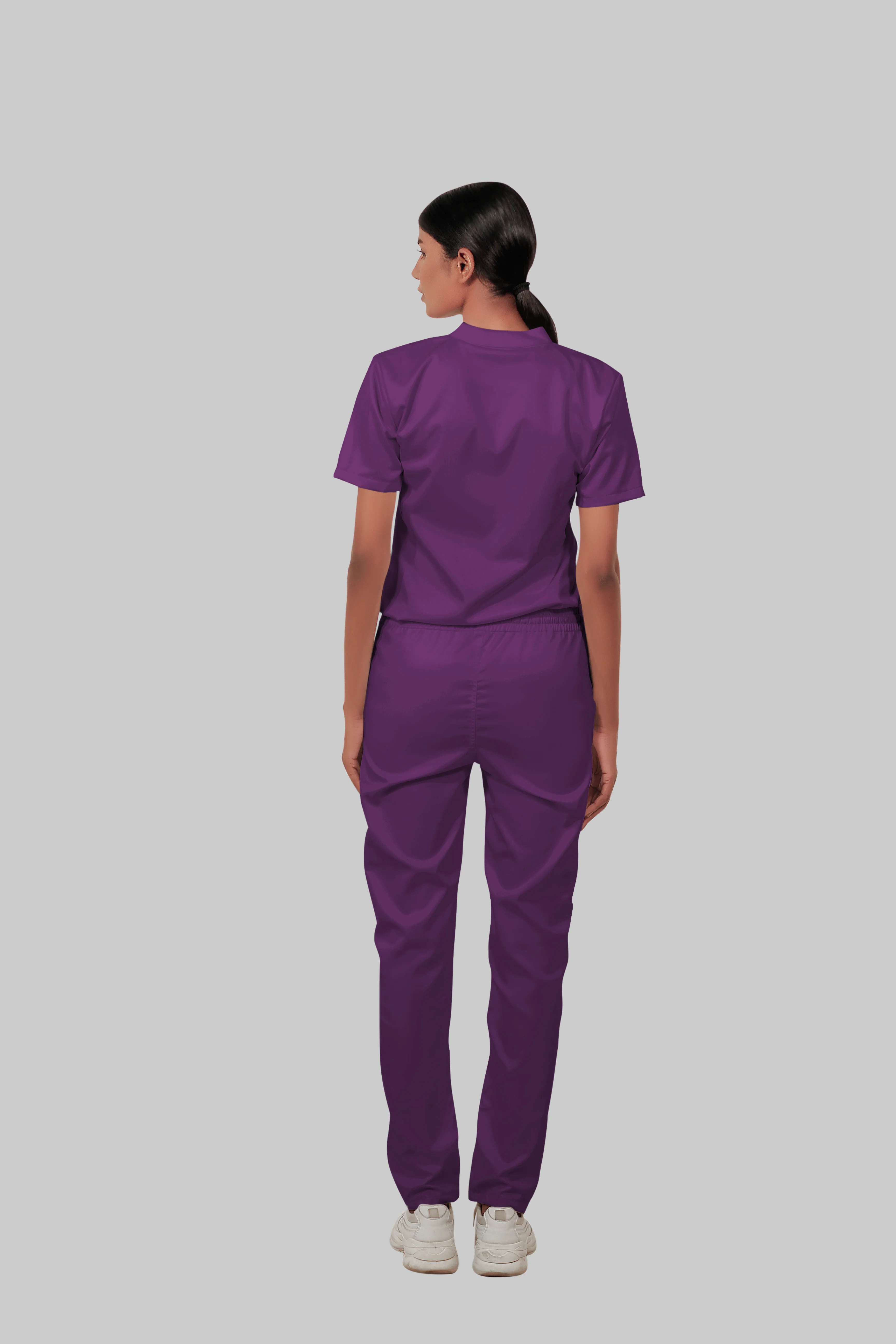 Stretchable (2Way) Women Purple Straight Scrub Pant - Image 5