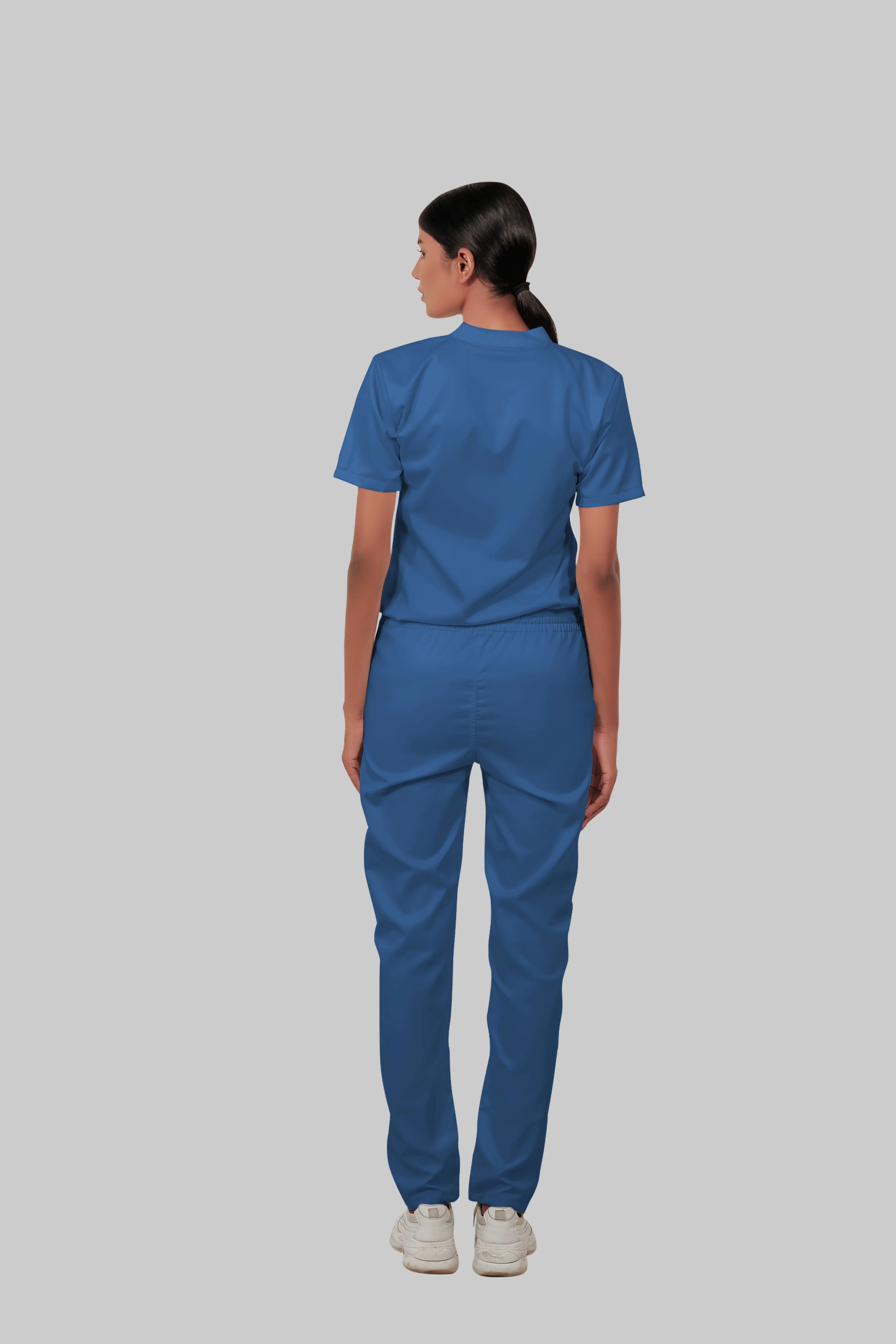 Stretchable (2Way) Women Steel Blue Straight Scrub Pant - Image 5