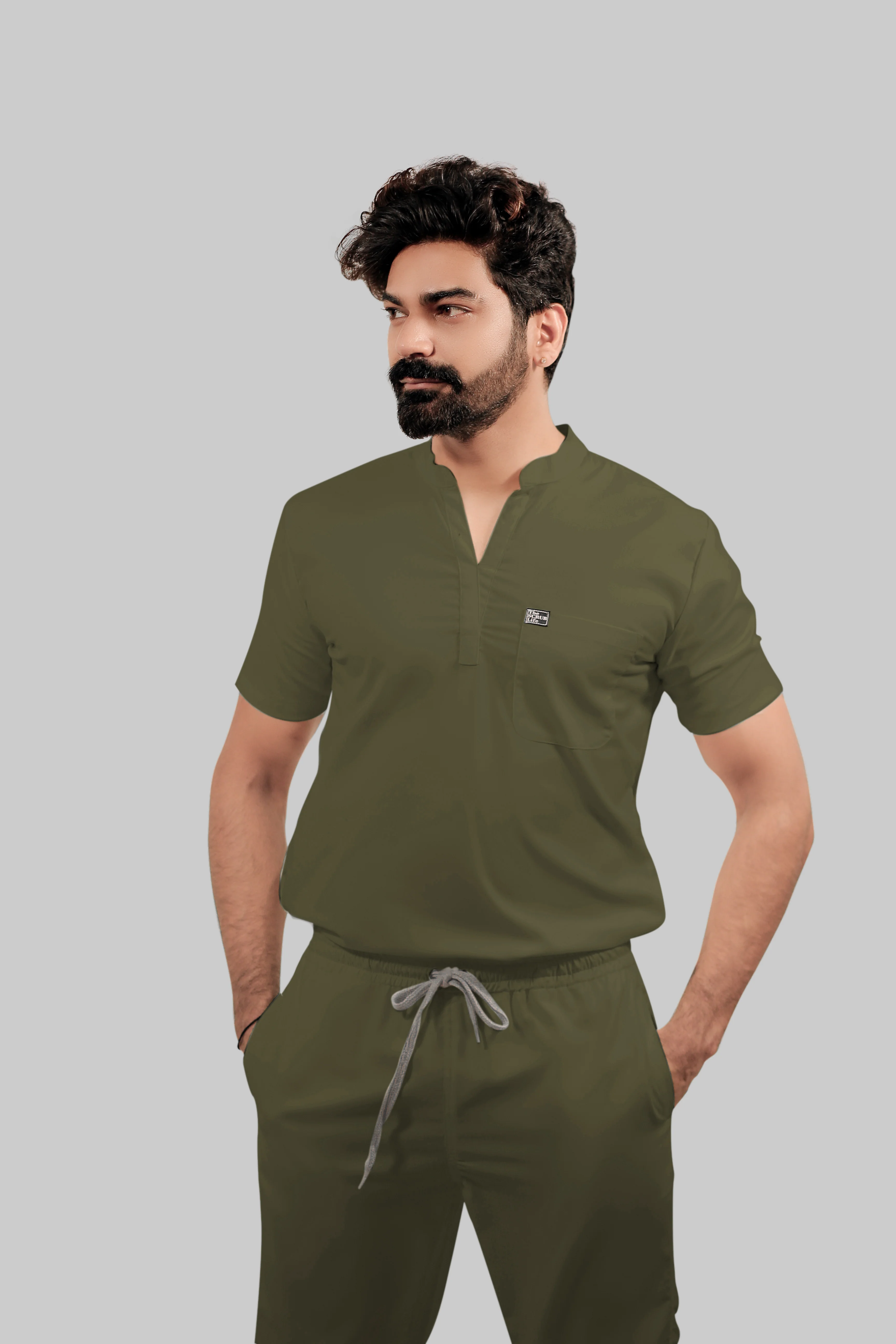 Stretchable (4Way) Men Olive Green Jogger - Image 3