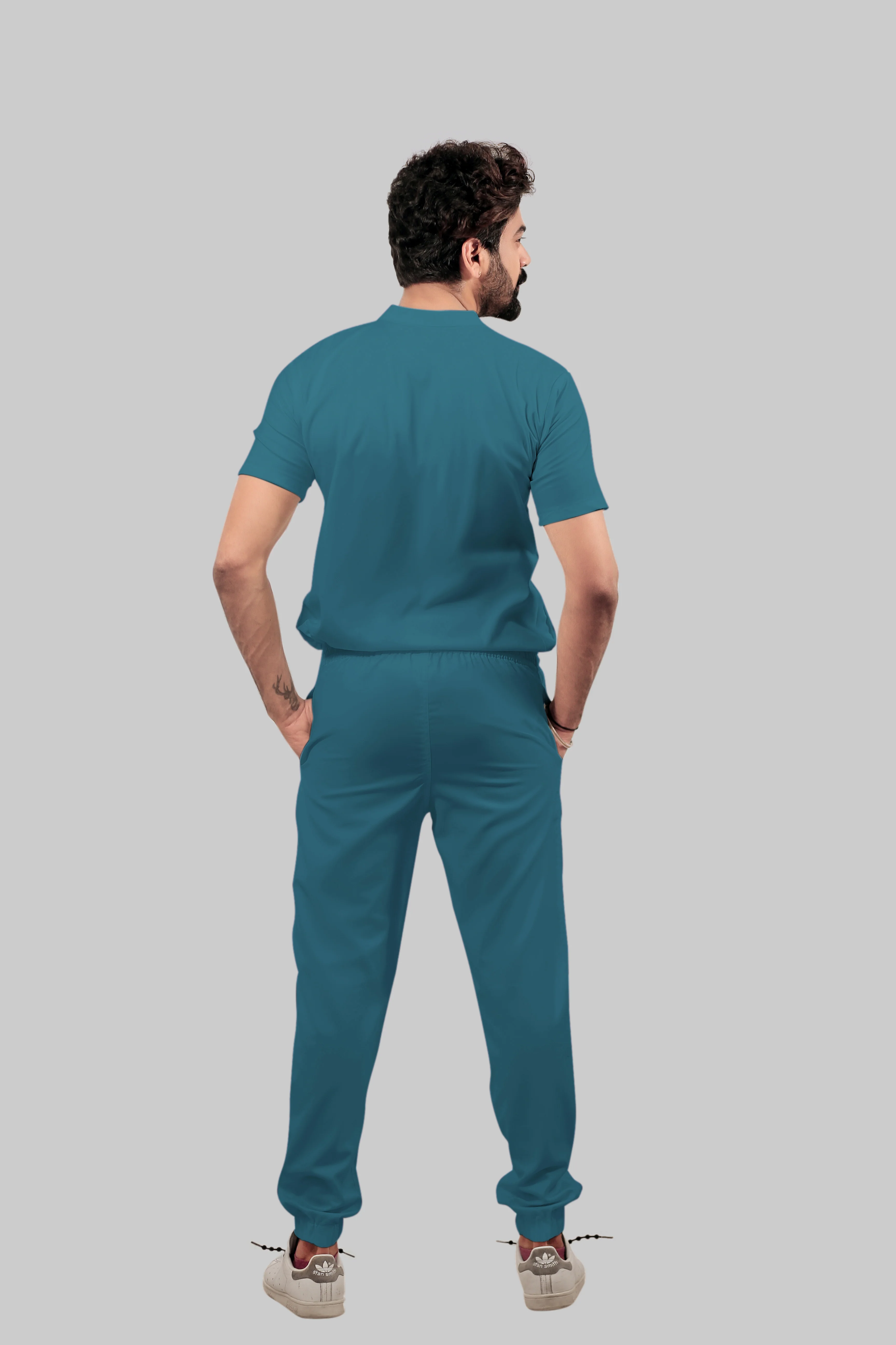 Stretchable (4Way) Men Peacock Blue Jogger - Image 3