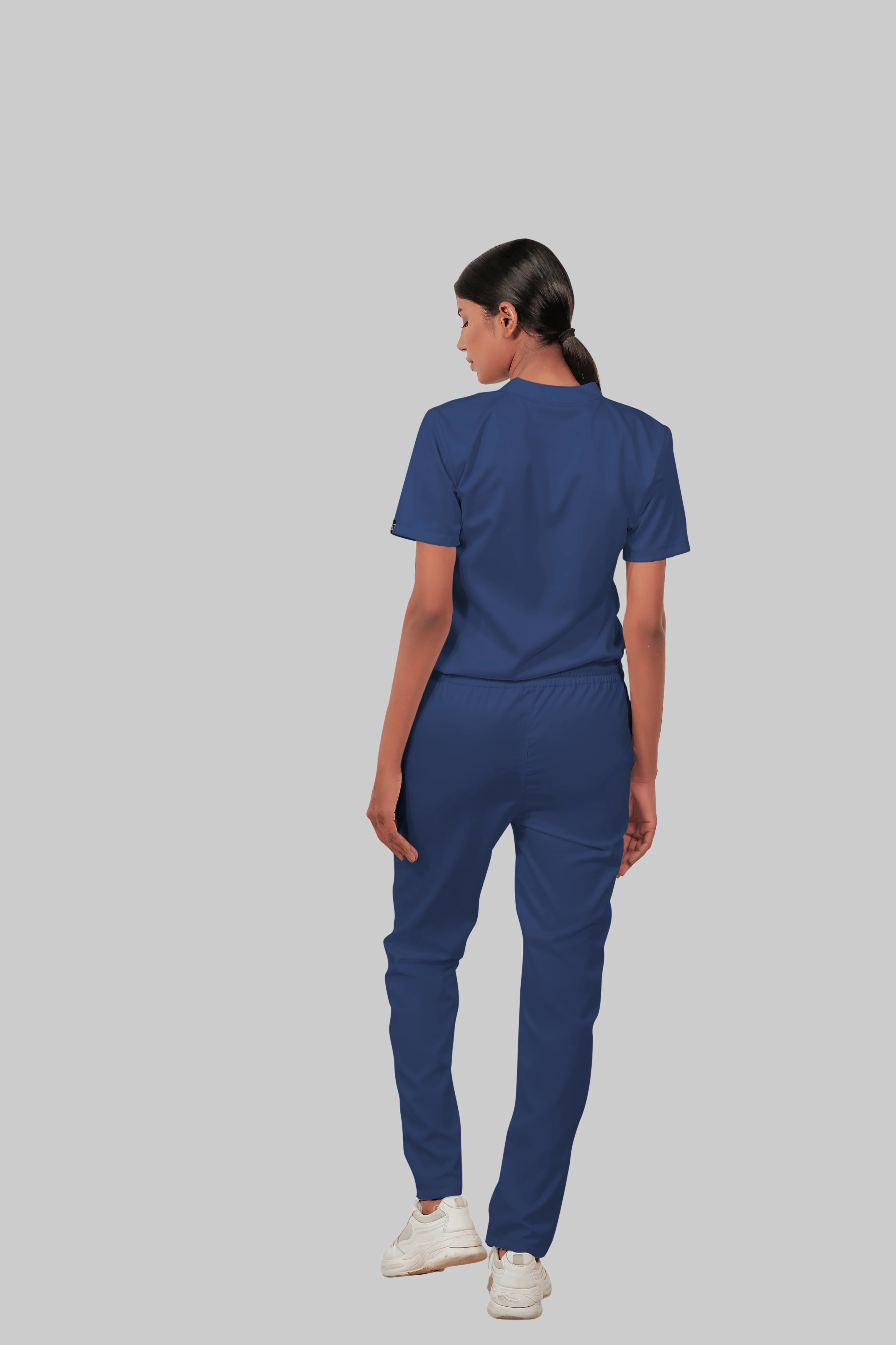 Stretchable (4Way) Women Royal Blue Straight Scrub Pant - Image 4