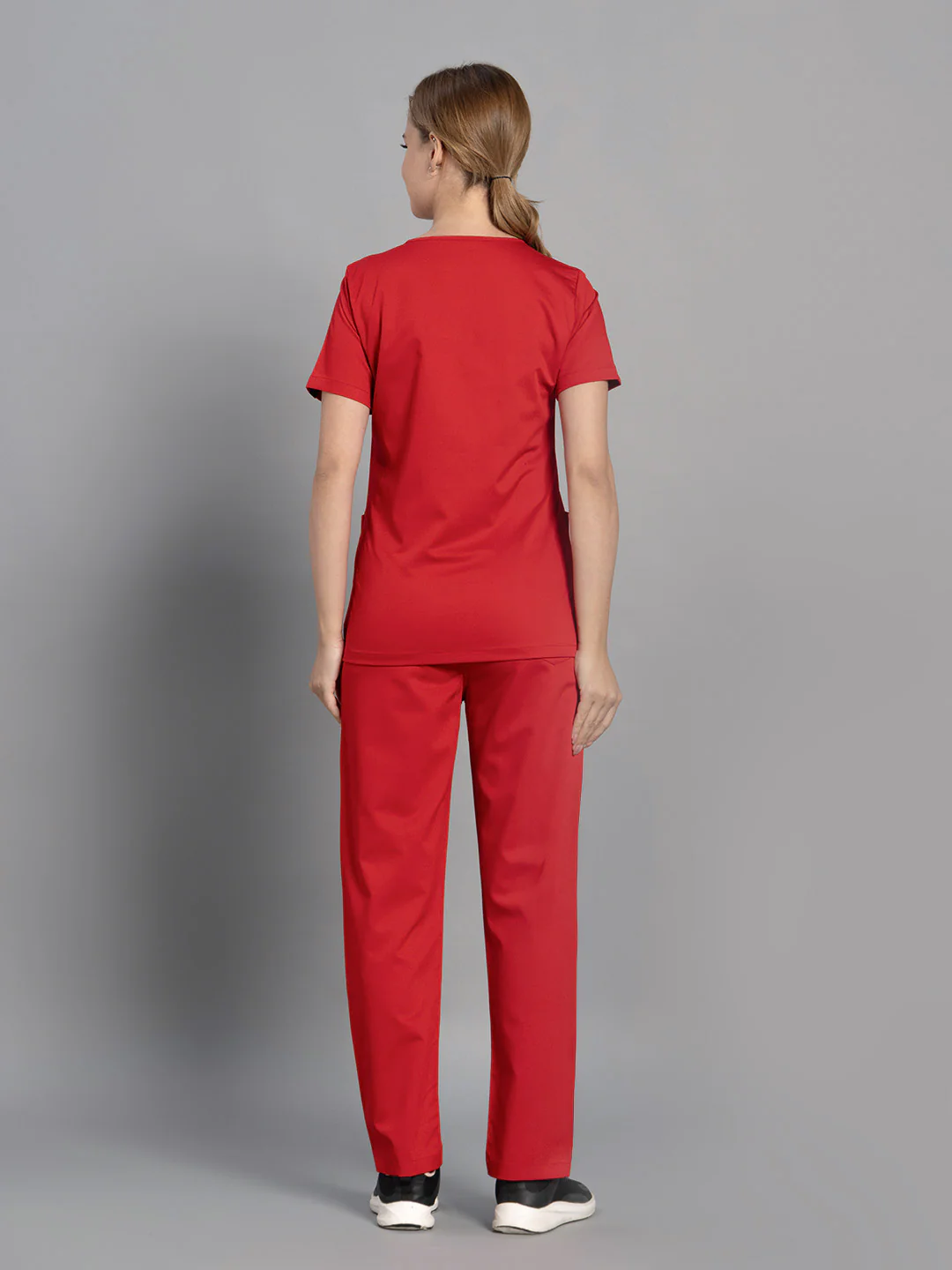 Move Lite Women Ember Red (Core V Neck) Scrub Set - Image 6