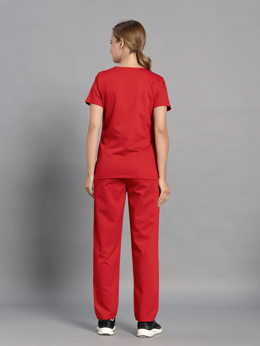 Move Lite Women Ember Red (Nova V Neck) Scrub Set - Image 7