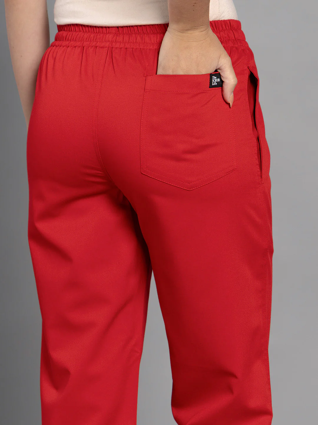 Move Lite Women Ember Red (Nova V Neck) Scrub Set - Image 8