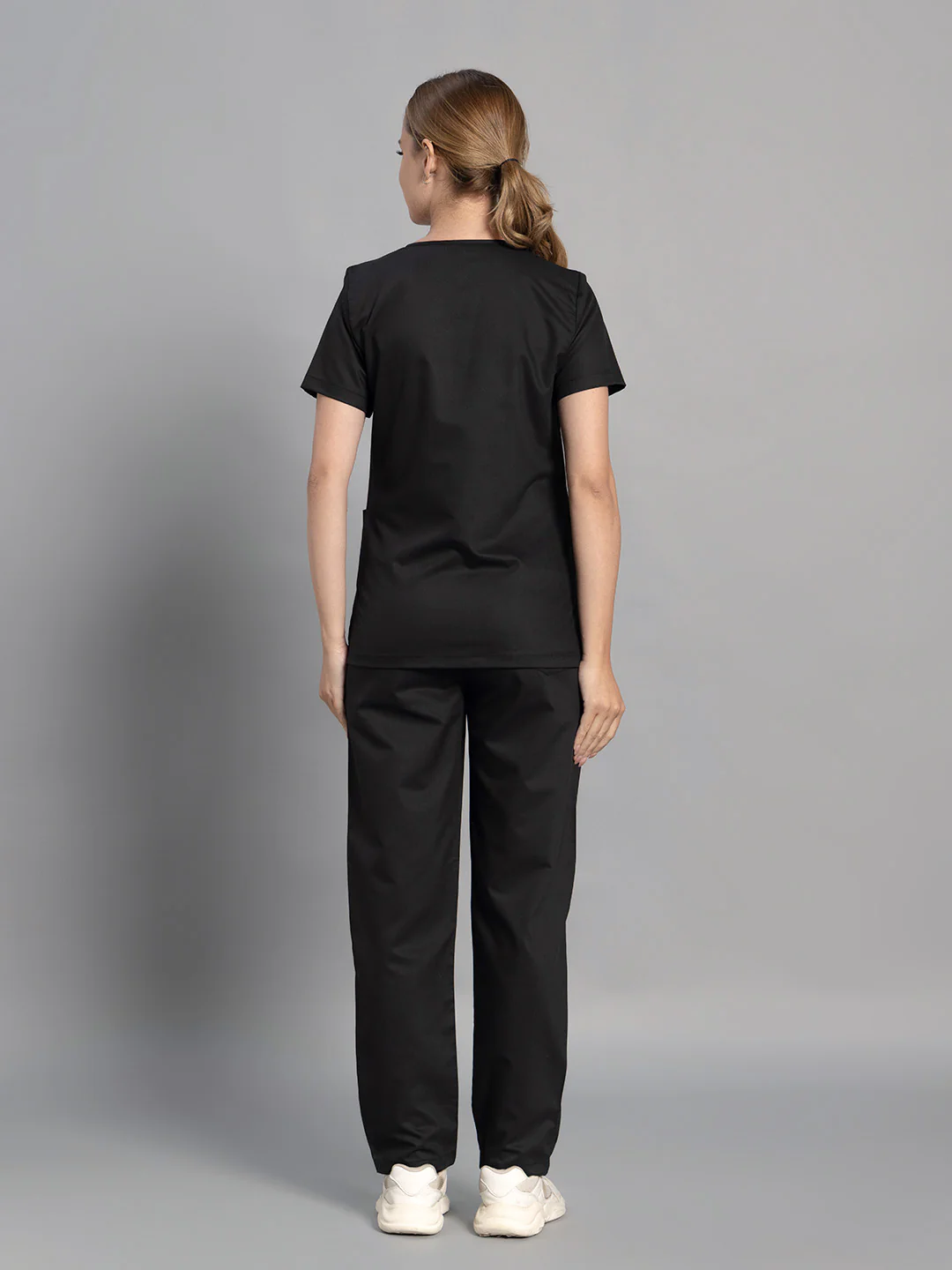 Move Lite Women Black (Core V Neck) Scrub Set - Image 9