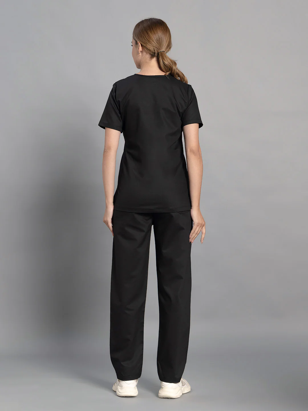 Move Lite Women Black (Soft V Neck) Scrub Set - Image 7