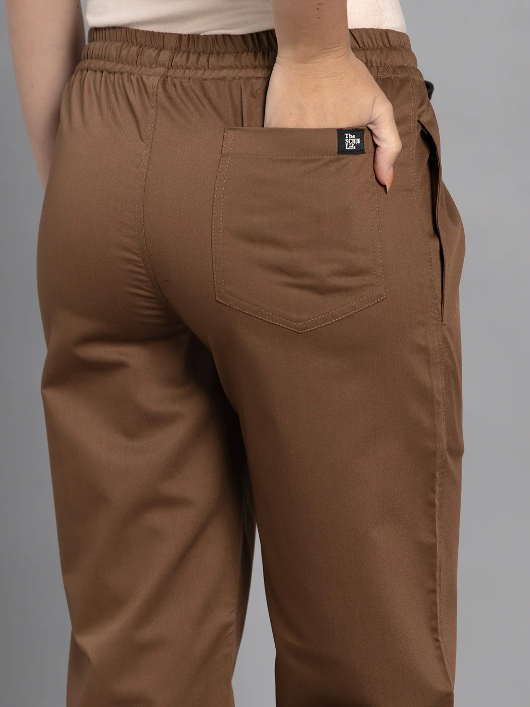Move Lite Women Mocha (Soft V Neck) Scrub Set - Image 6