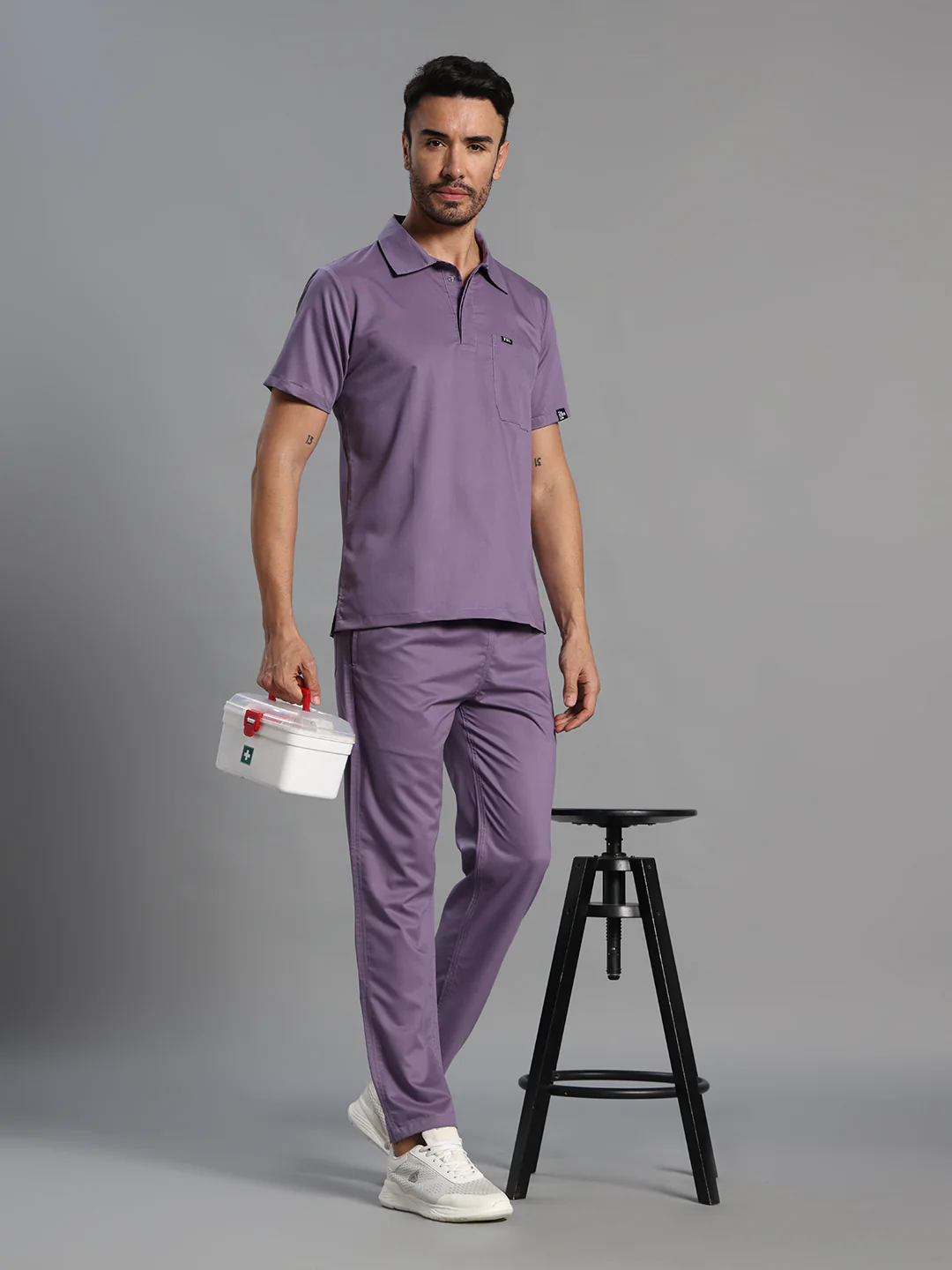 Move Lite Men Ube (Polo Neck) Scrub Set - Image 6