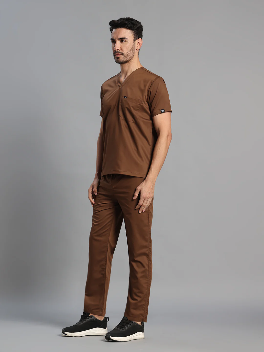 Move Lite Men Mocha (V Neck) Scrub Set - Image 5