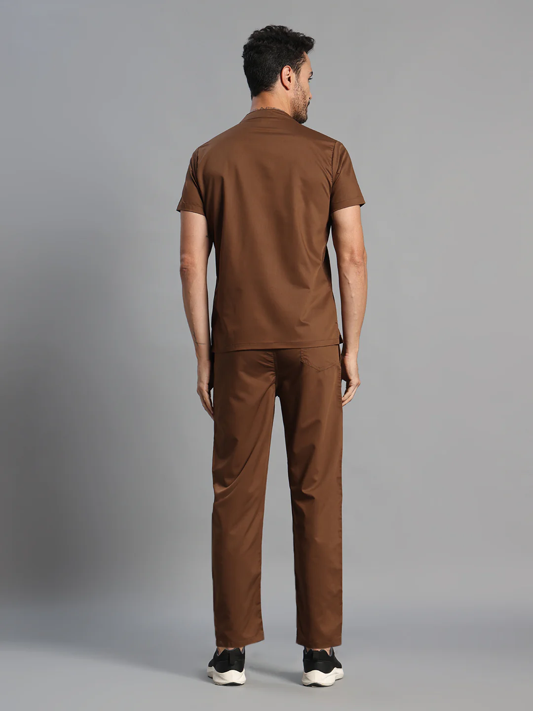 Move Lite Men Mocha (Mandarin Neck) Scrub Set - Image 3