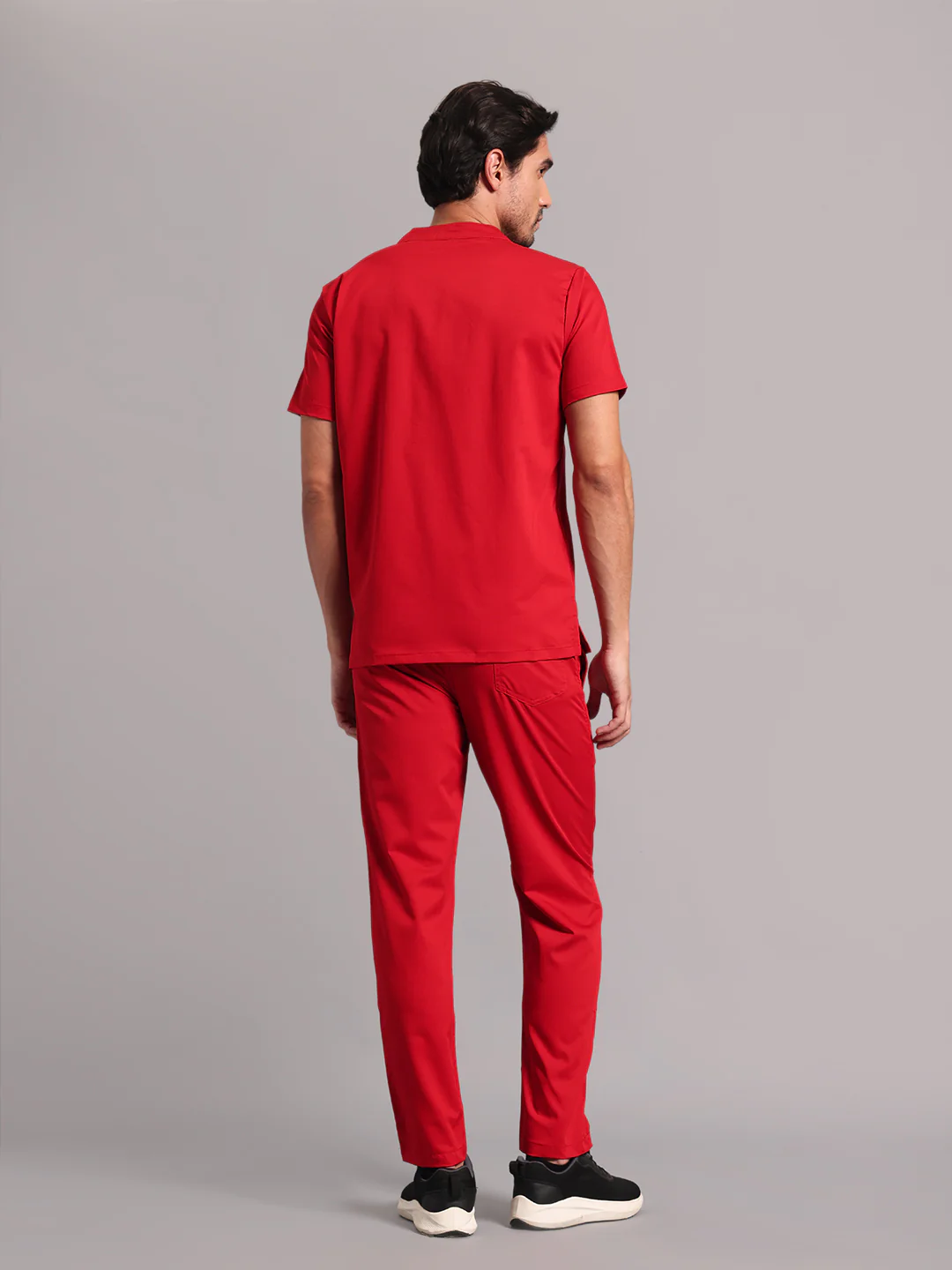 Move Lite Men Ember Red (Mandarin Neck) Scrub Set - Image 4