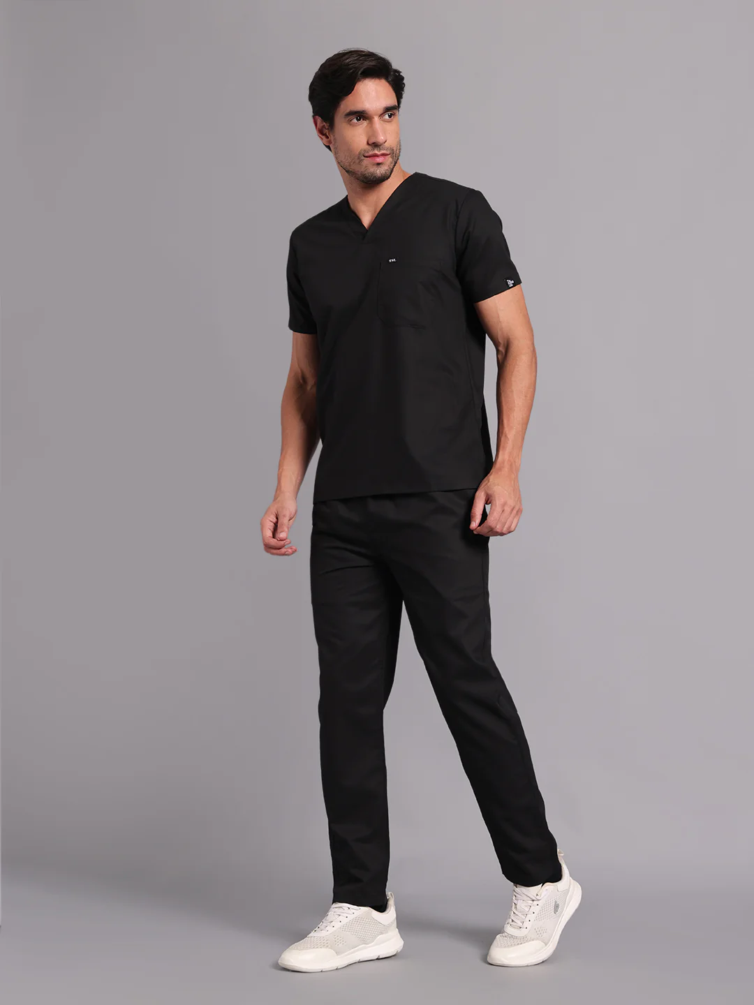 Move Lite Men Black (V Neck) Scrub Set - Image 3