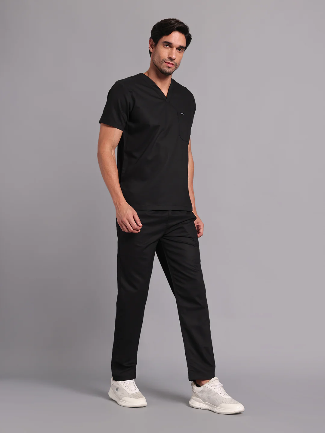 Move Lite Men Black (V Neck) Scrub Set - Image 4