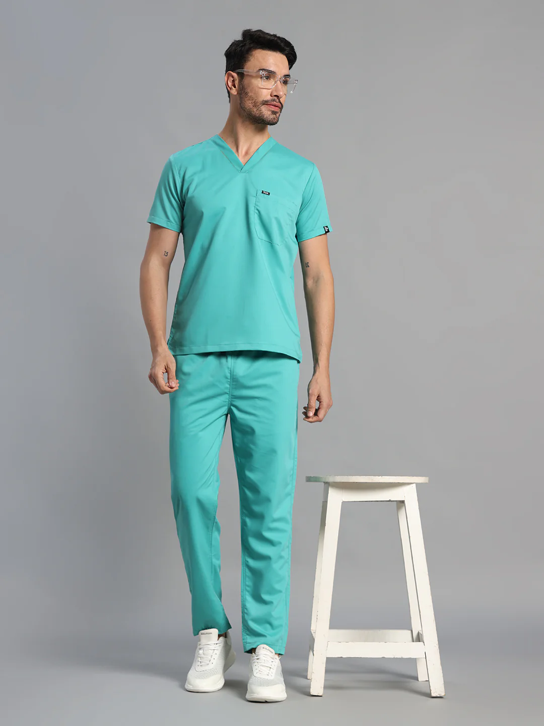 Move Lite Men Mint Green (V Neck) Scrub Set - Image 6