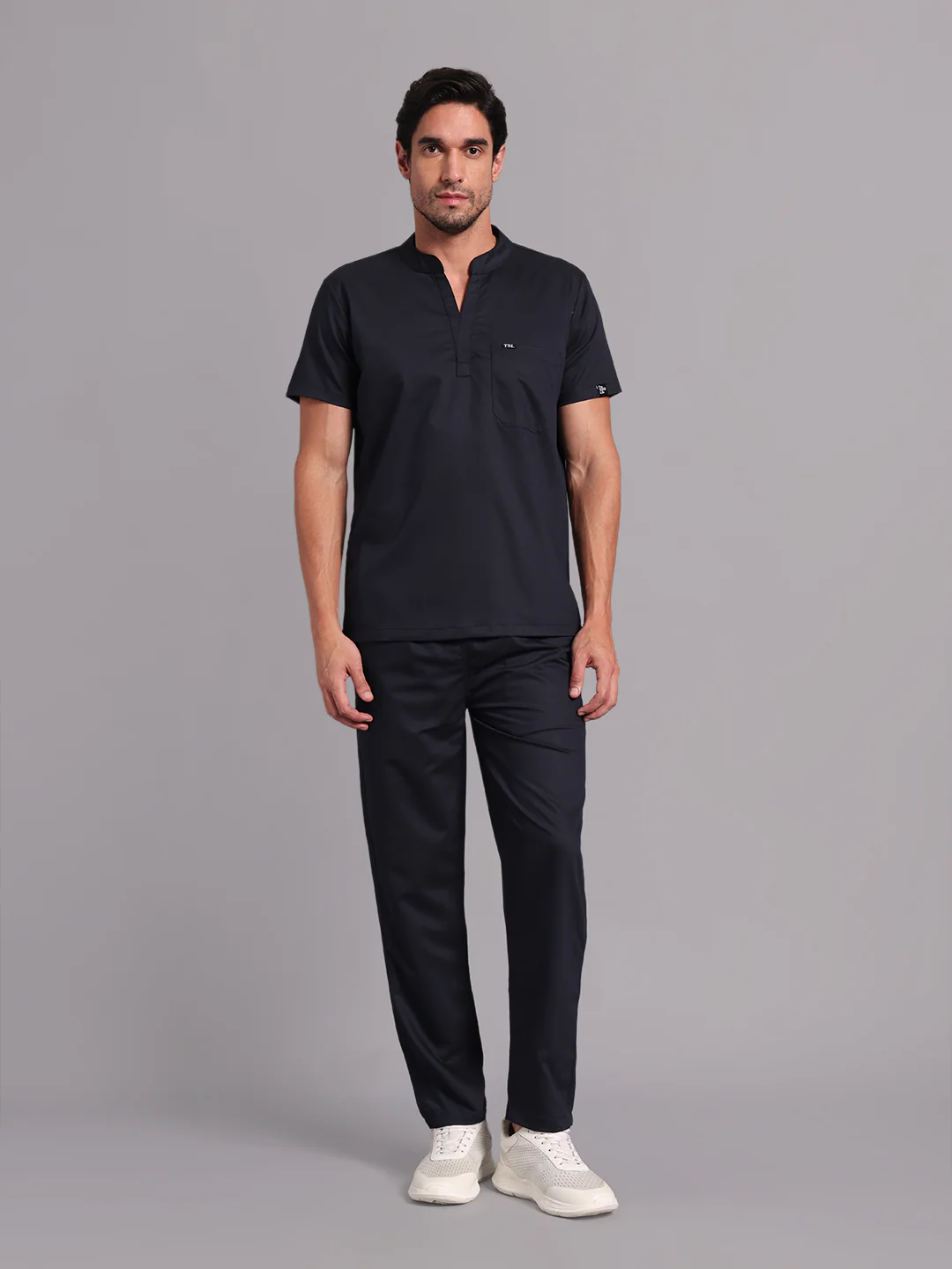 Move Lite Men Ink blue (Mandarin Neck) Scrub Set - Image 3