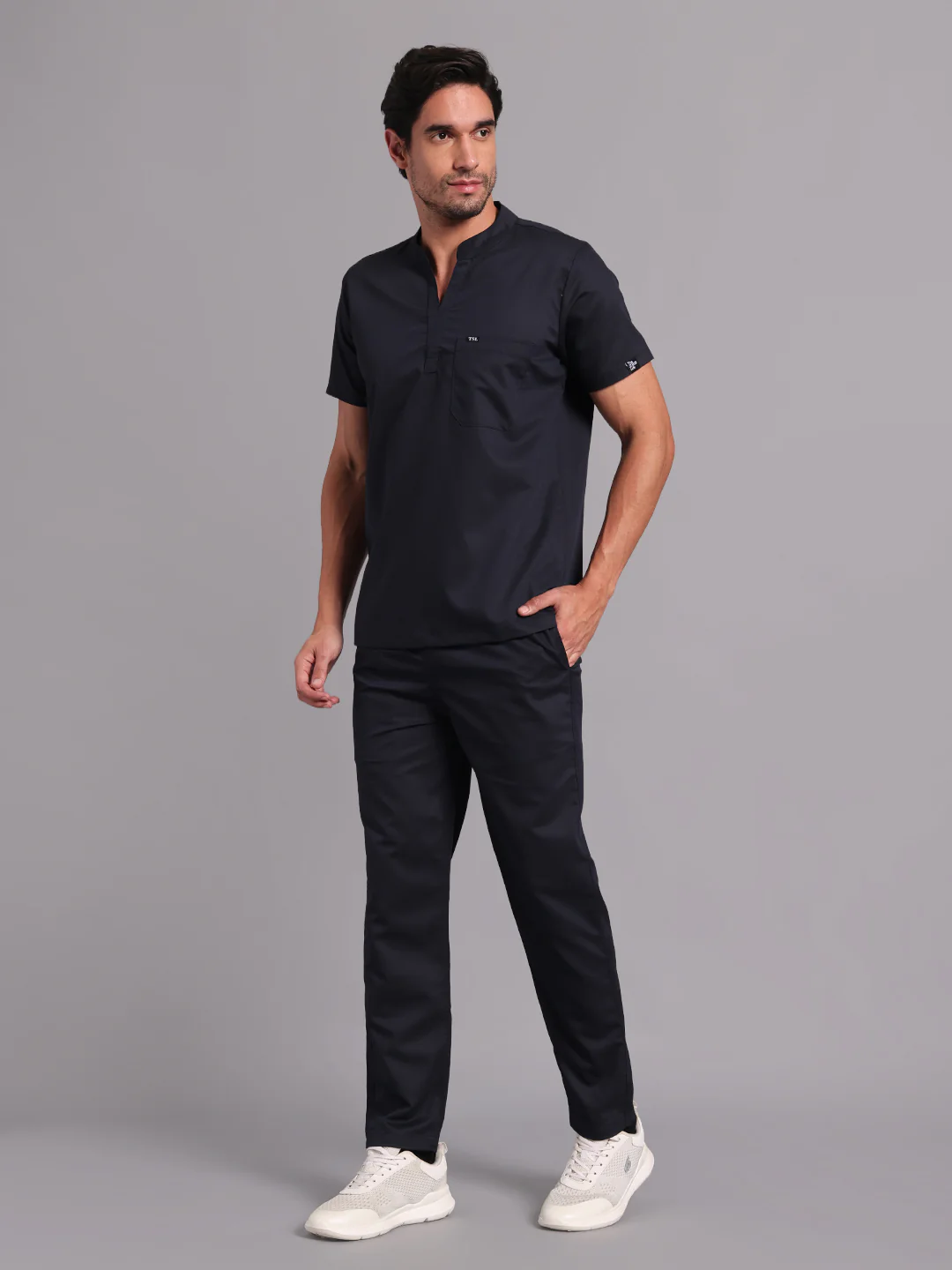 Move Lite Men Ink blue (Mandarin Neck) Scrub Set - Image 8