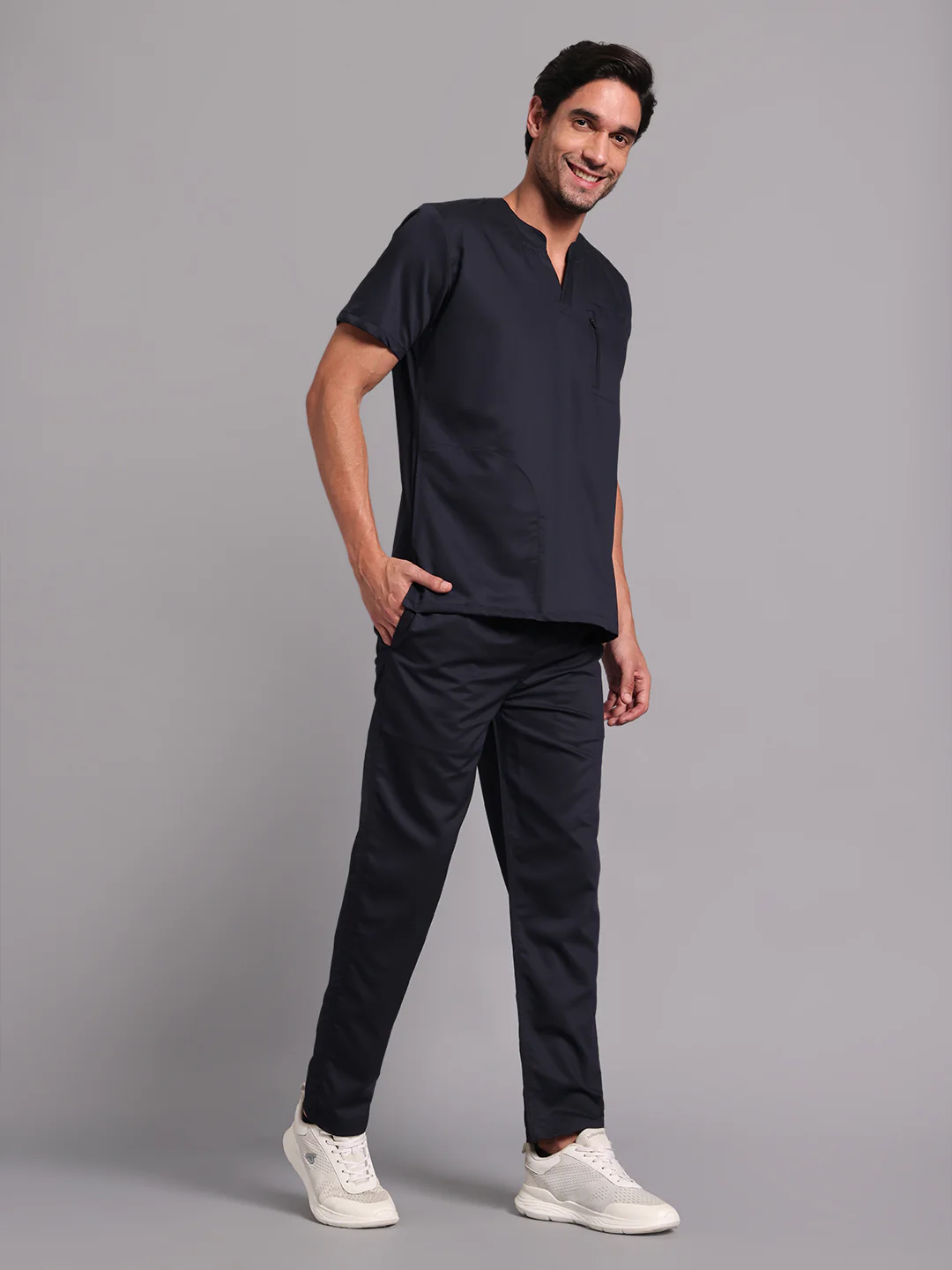 Move Lite Men Ink blue (Neo Notch Neck) Scrub Set - Image 3