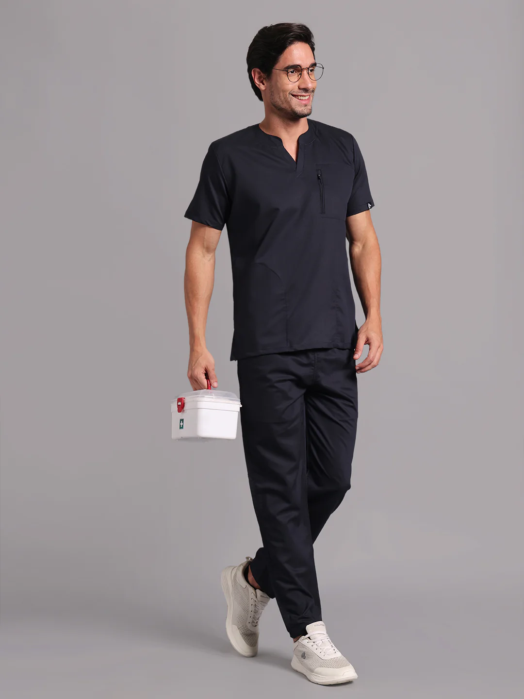 Move Lite Men Ink blue (Neo Notch Neck) Scrub Set - Image 9