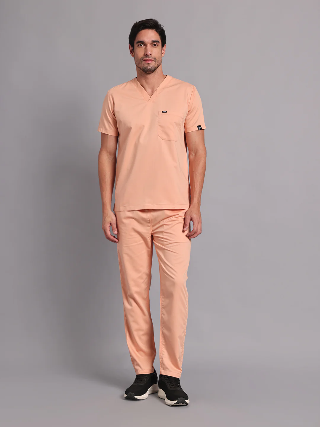Move Lite Men Coral Mist (V Neck) Scrub Set - Image 5