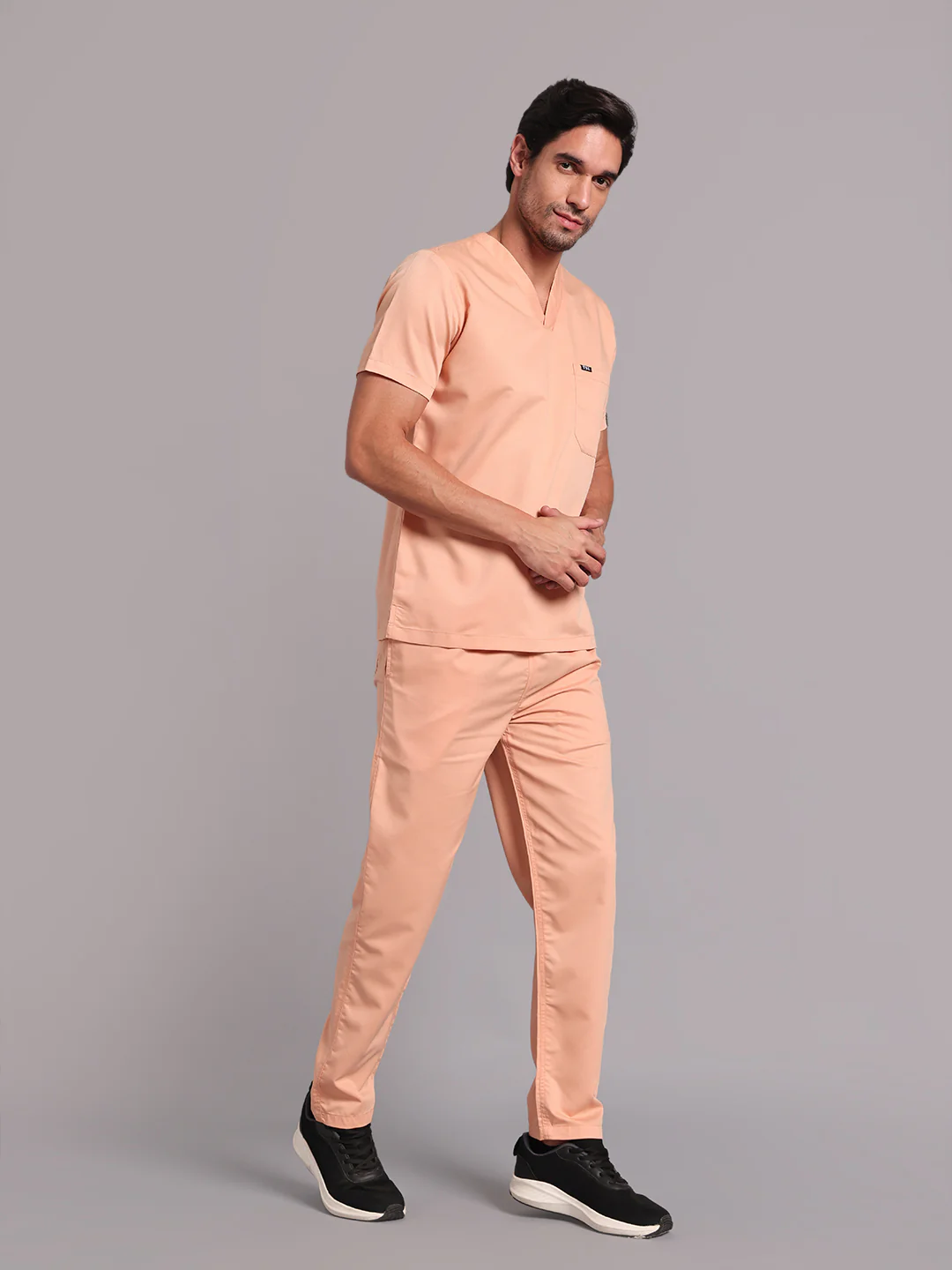 Move Lite Men Coral Mist (V Neck) Scrub Set - Image 6