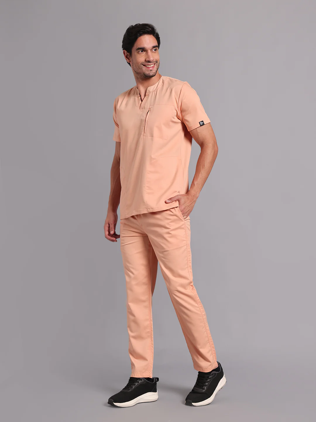 Move Lite Men Coral Mist (Neo Notch Neck) Scrub Set - Image 4