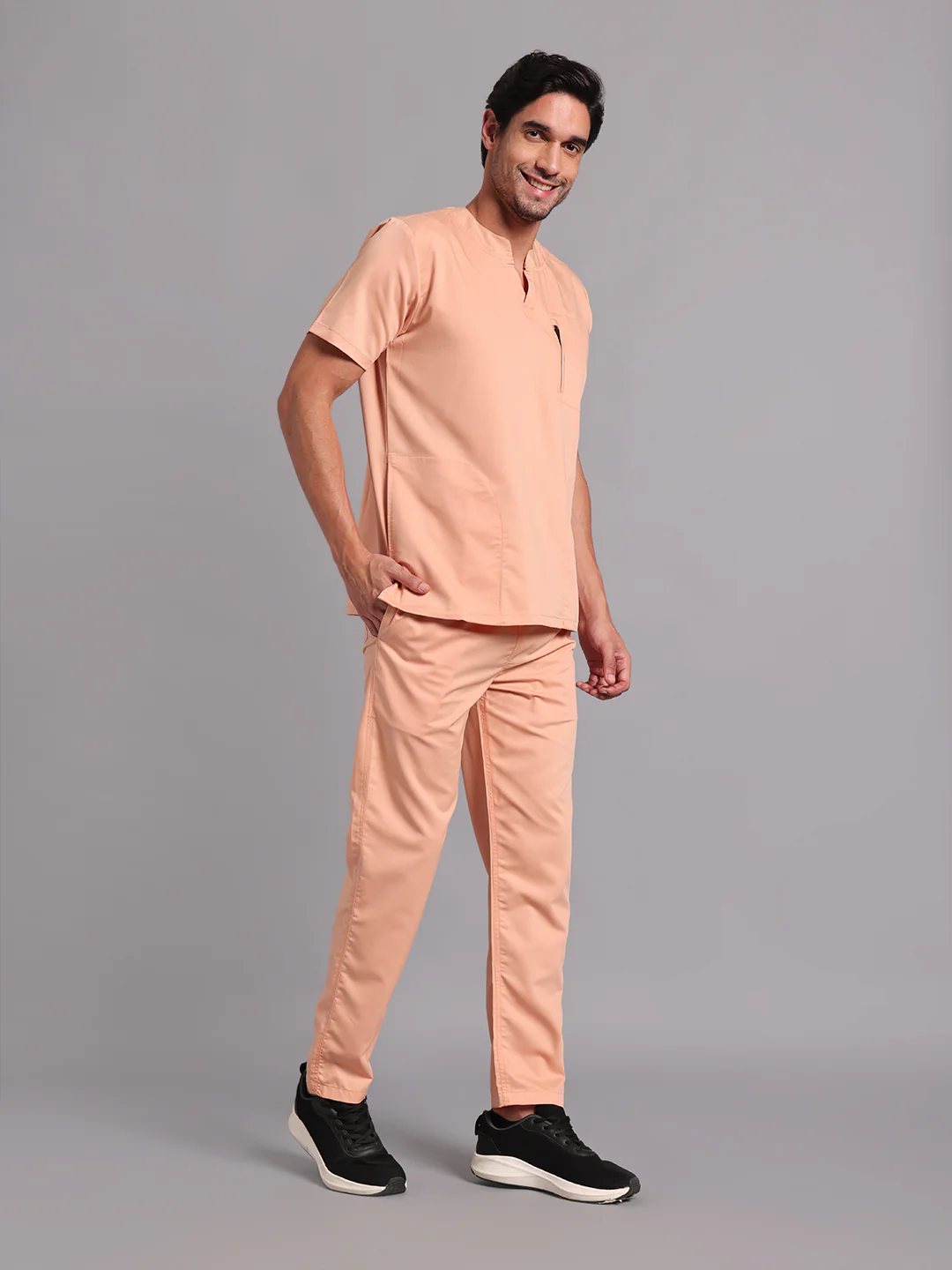 Move Lite Men Coral Mist (Neo Notch Neck) Scrub Set - Image 5