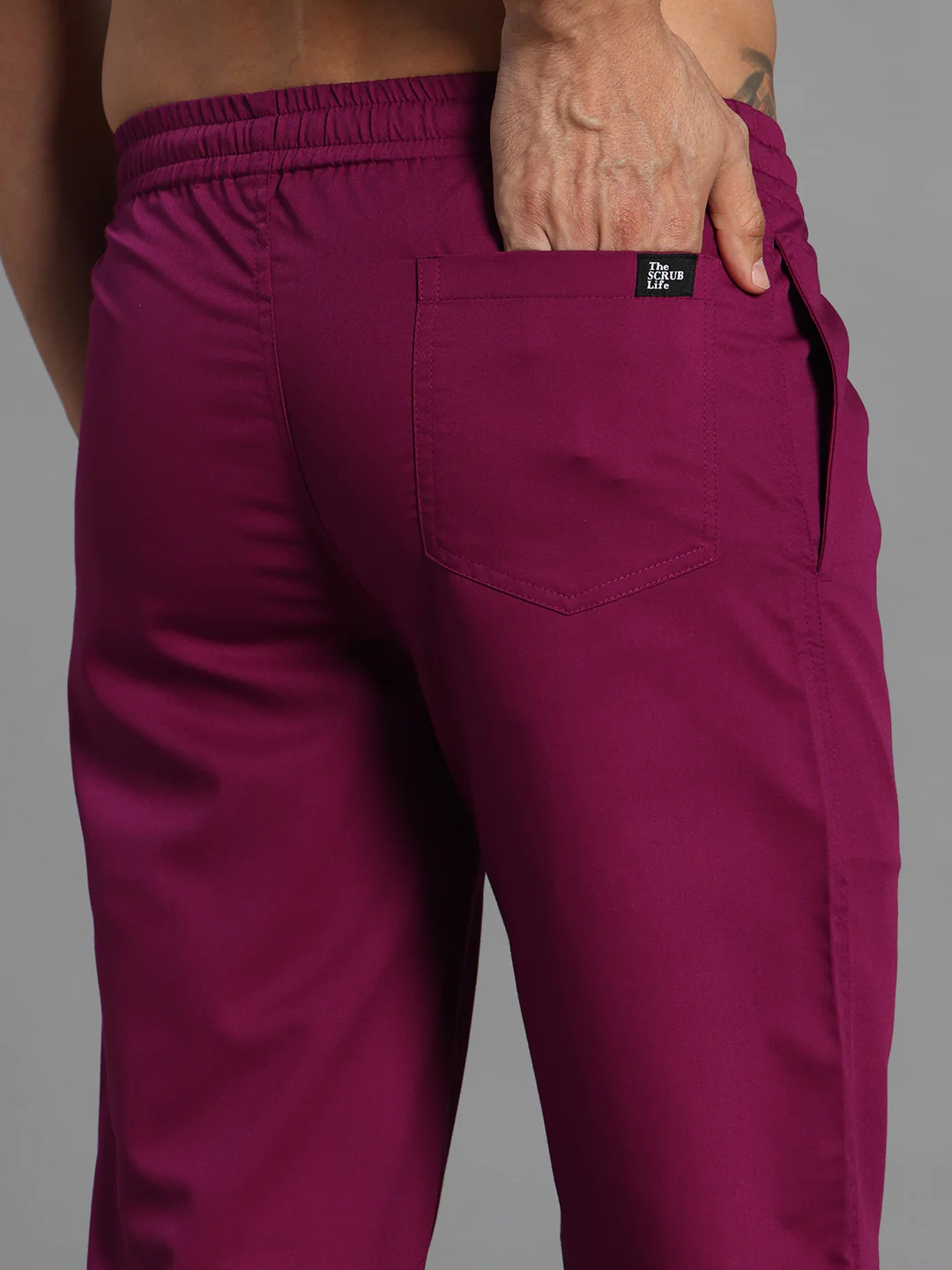 Move Lite Men Plum (Polo Neck) Scrub Set - Image 7