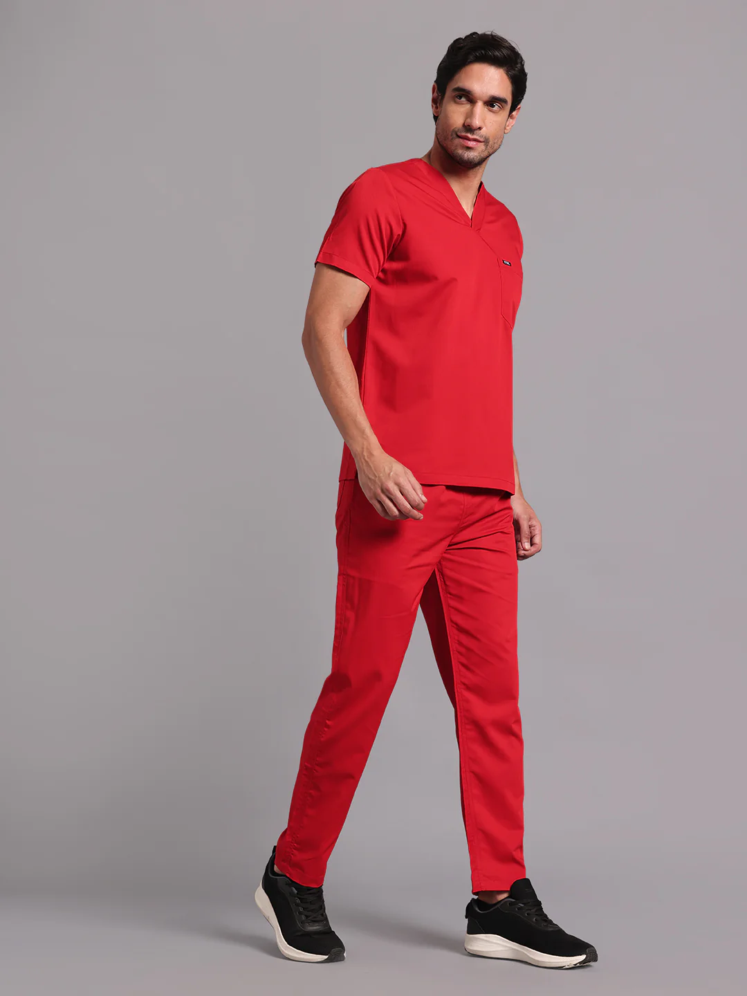 Move Lite Men Ember Red (V Neck) Scrub Set - Image 6