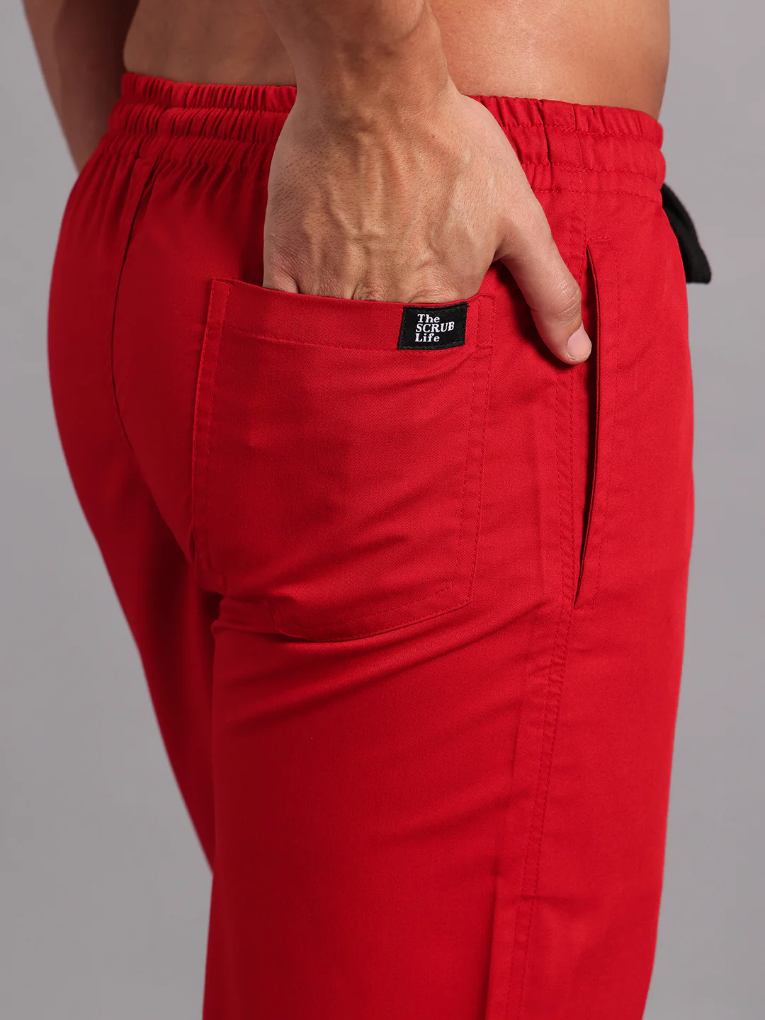 Move Lite Men Ember Red (Polo Neck) Scrub Set - Image 7