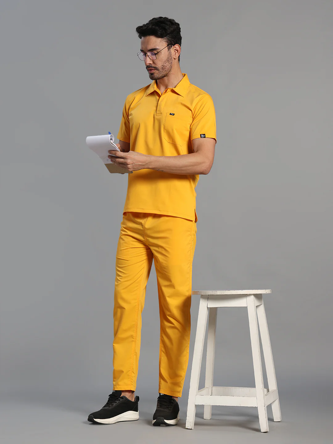 Move Lite Men Marigold (Polo Neck) Scrub Set - Image 4