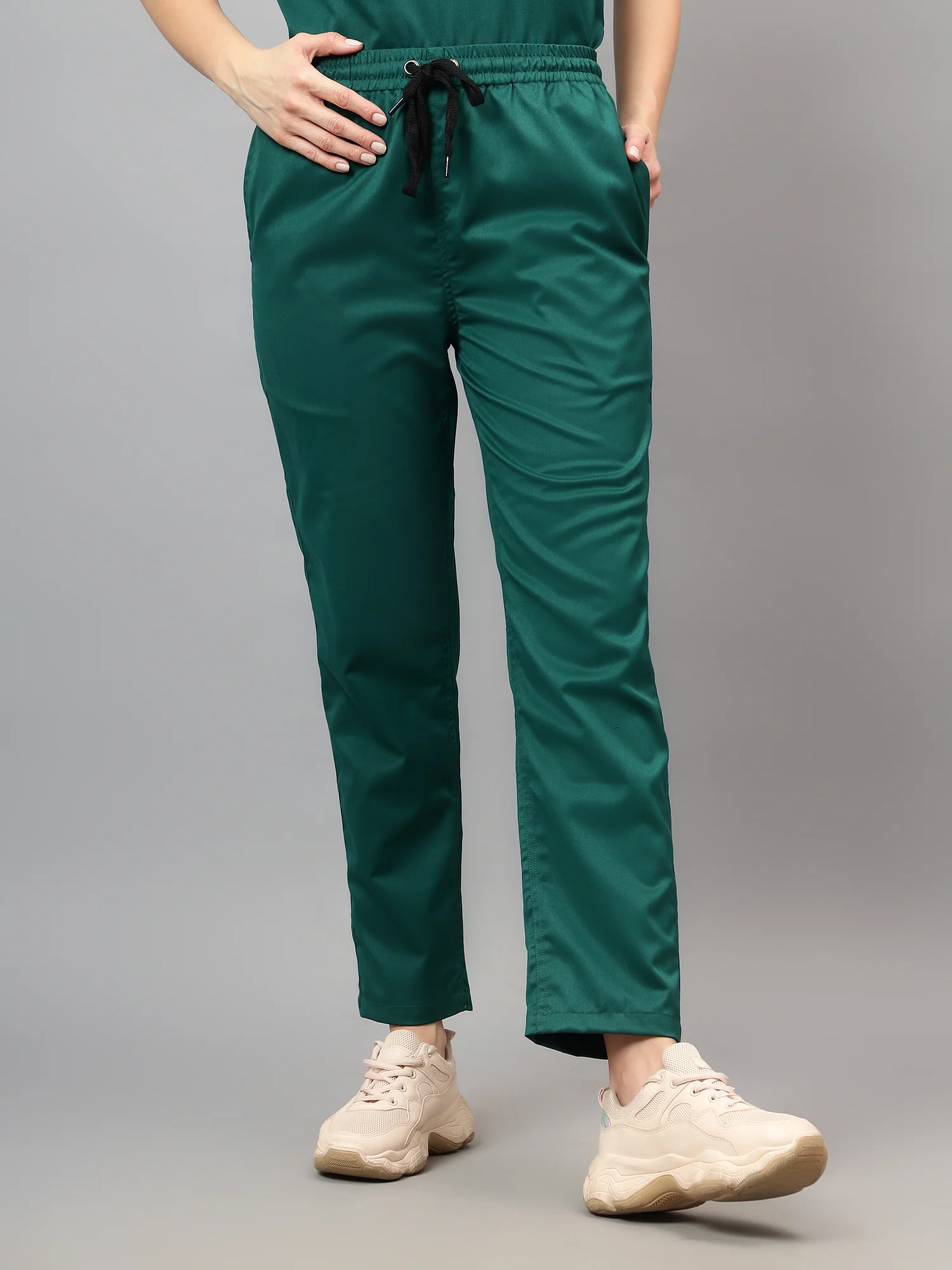 Stretchable (2Way) Women Hunter Green Straight Scrub Pant