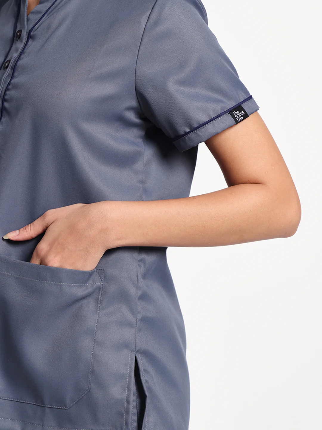 Women Staff Set (Slate Grey Button Neck) - Image 5