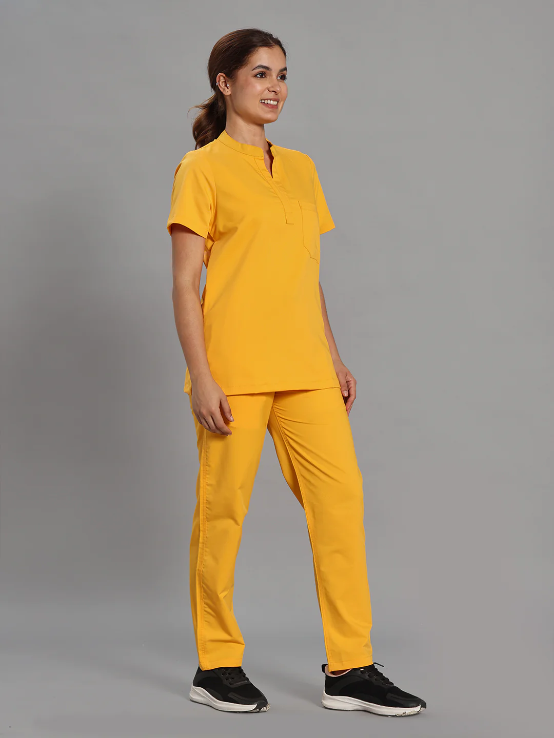 Move Lite Women Marigold Mandarin Scrub Set - Image 3
