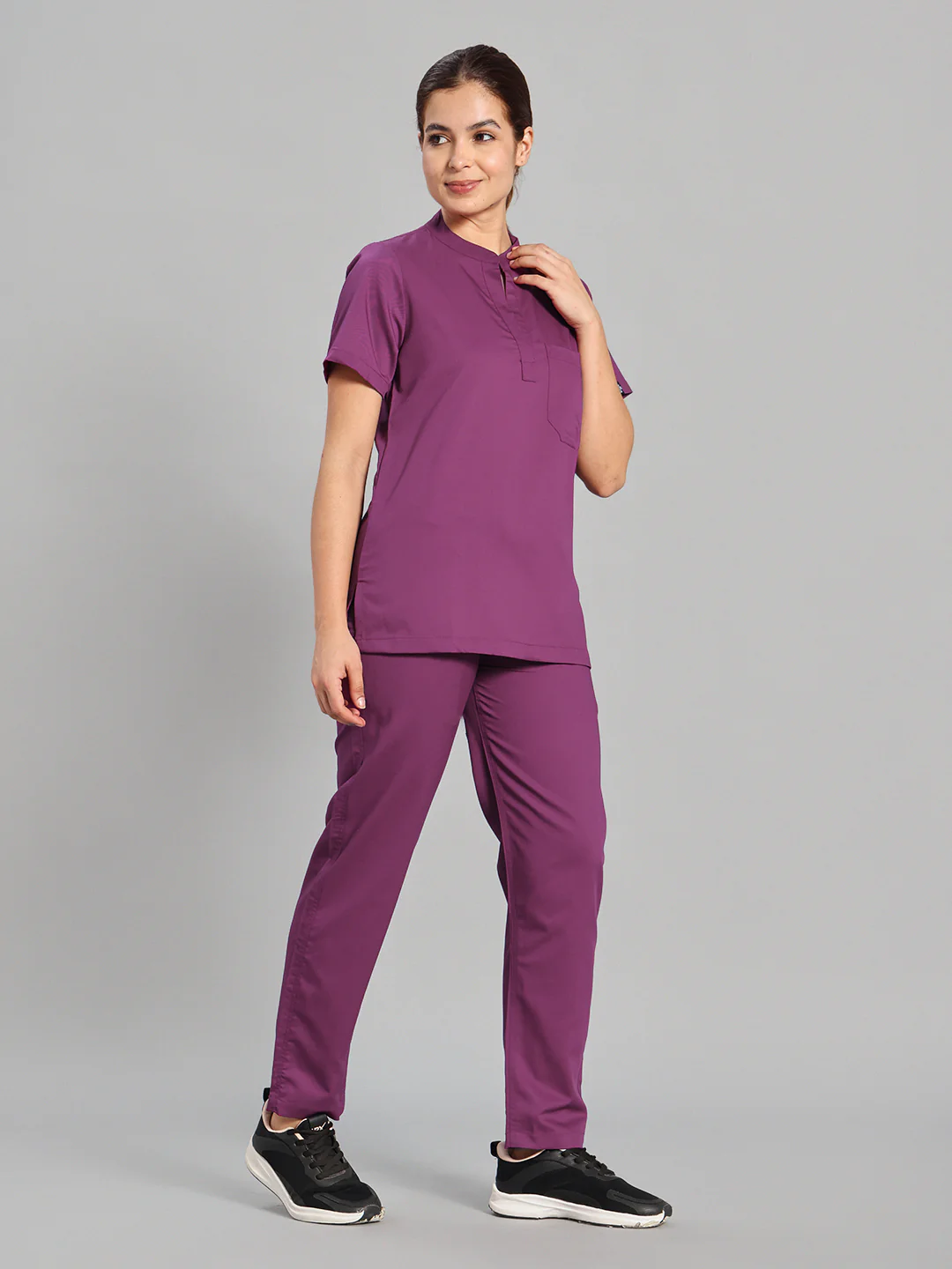 Move Lite Women Plum Mandarin Scrub Set - Image 3