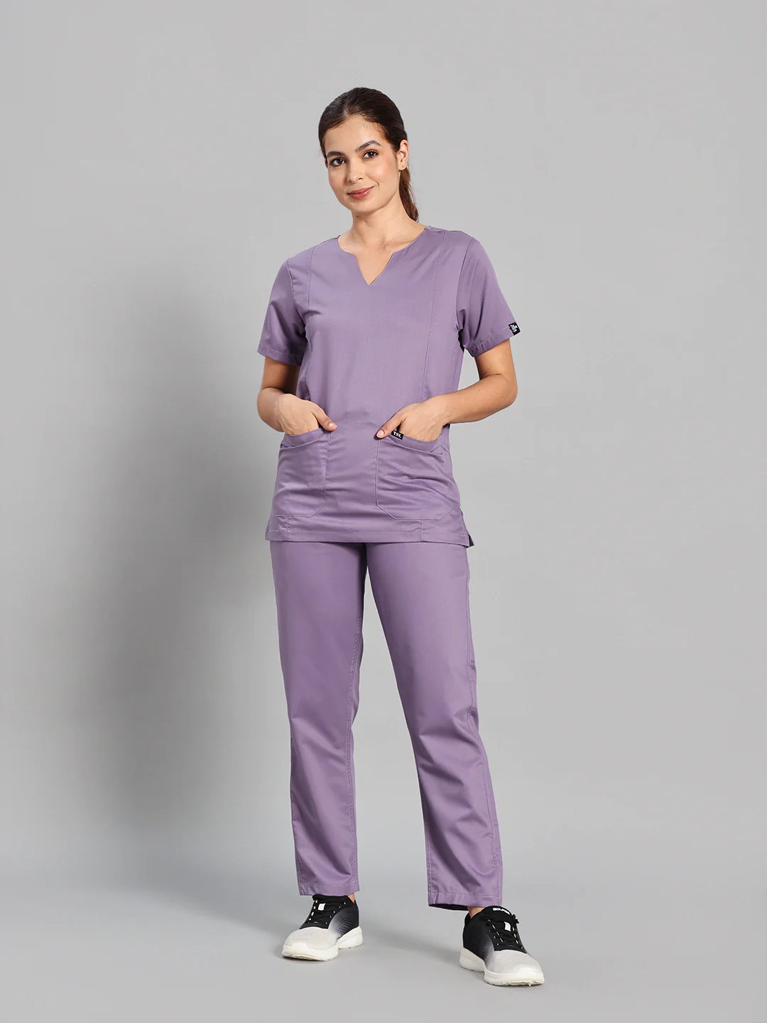 Move Lite Women Ube (Nova V Neck) Scrub Set - Image 3