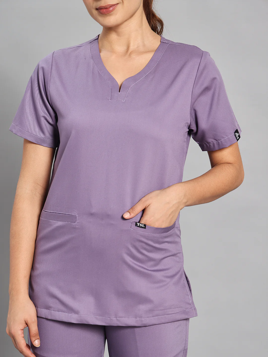 Move Lite Women Ube (Soft V Neck) Scrub Set - Image 2