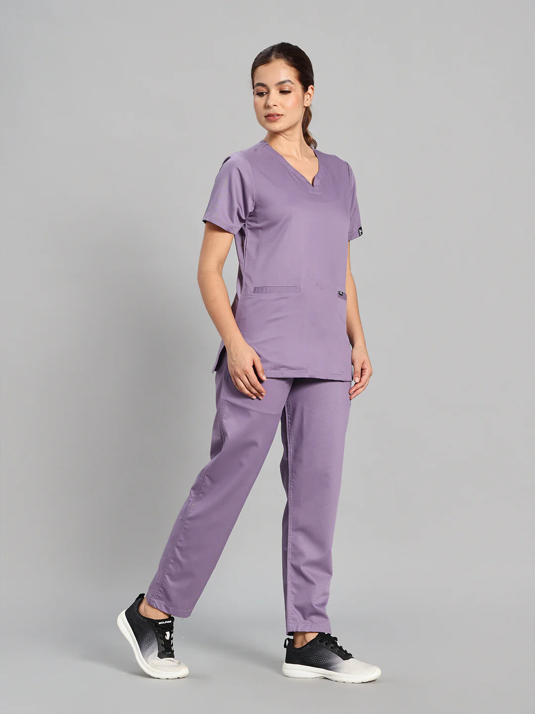 Move Lite Women Ube (Soft V Neck) Scrub Set - Image 3