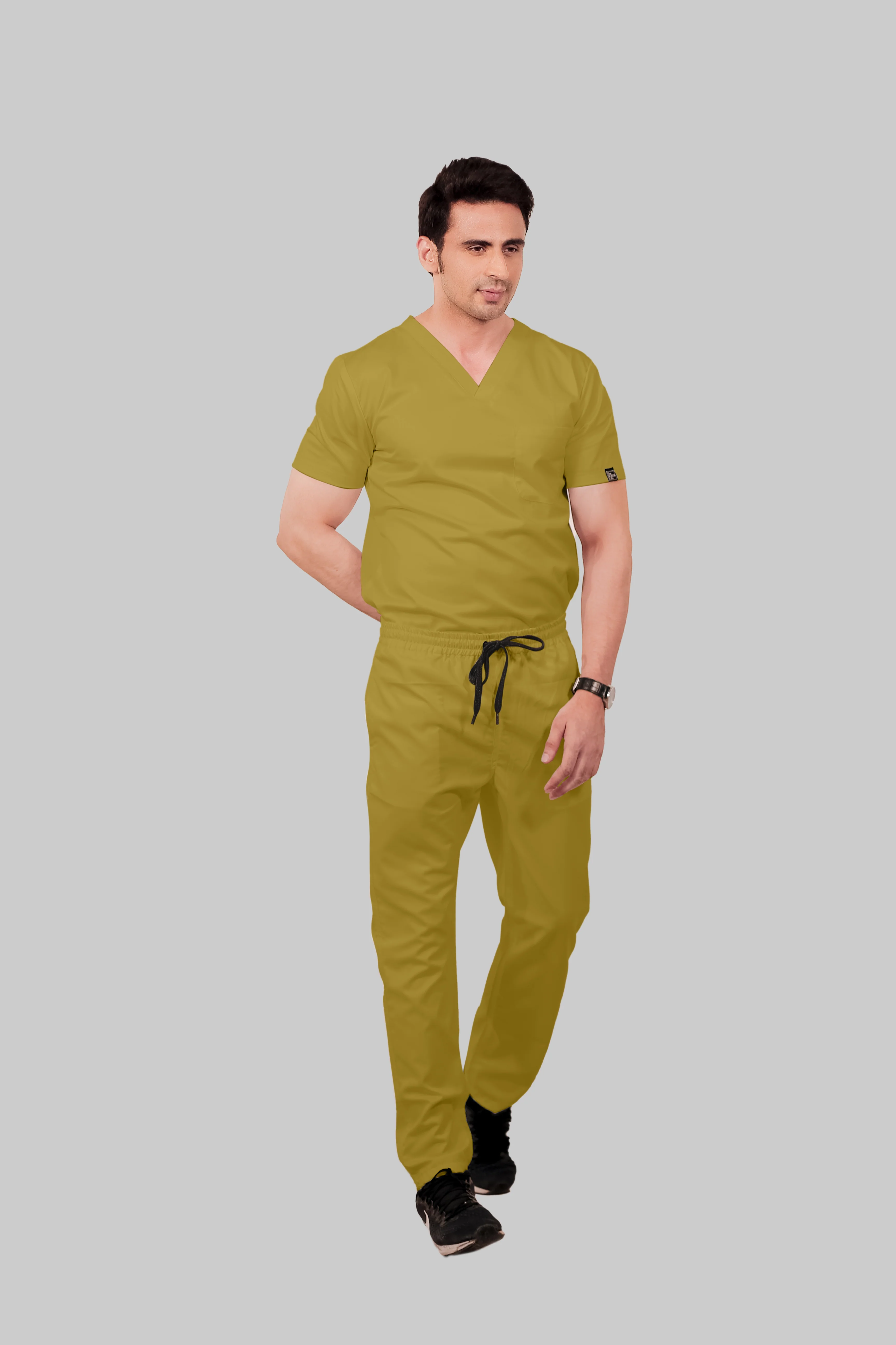 Stretchable (2Way) Men Mustard Straight Scrub Pant - Image 3