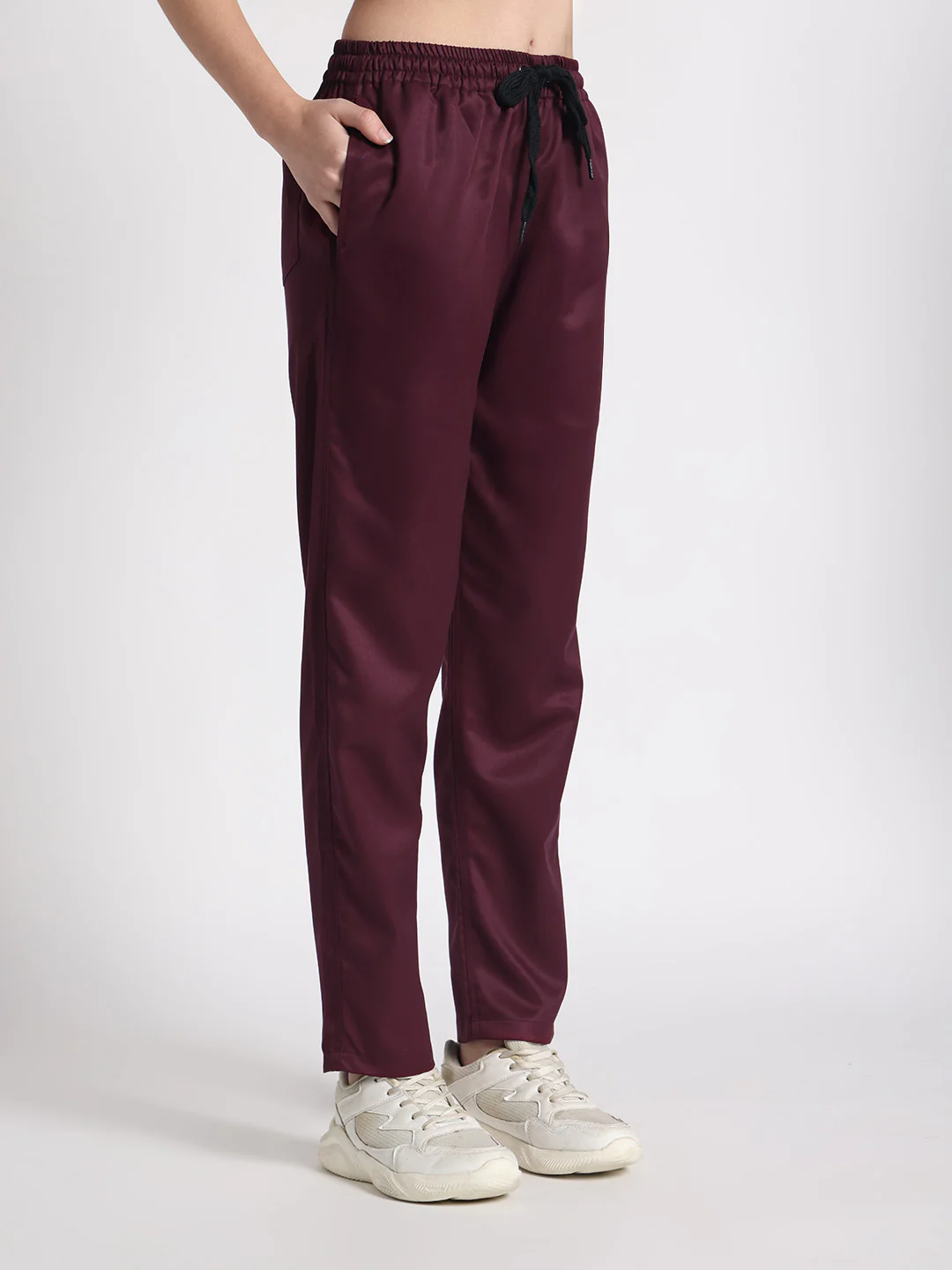 Stretchable (2Way) Women Wine V-Neck With Straight Pant Scrub Set - Image 5