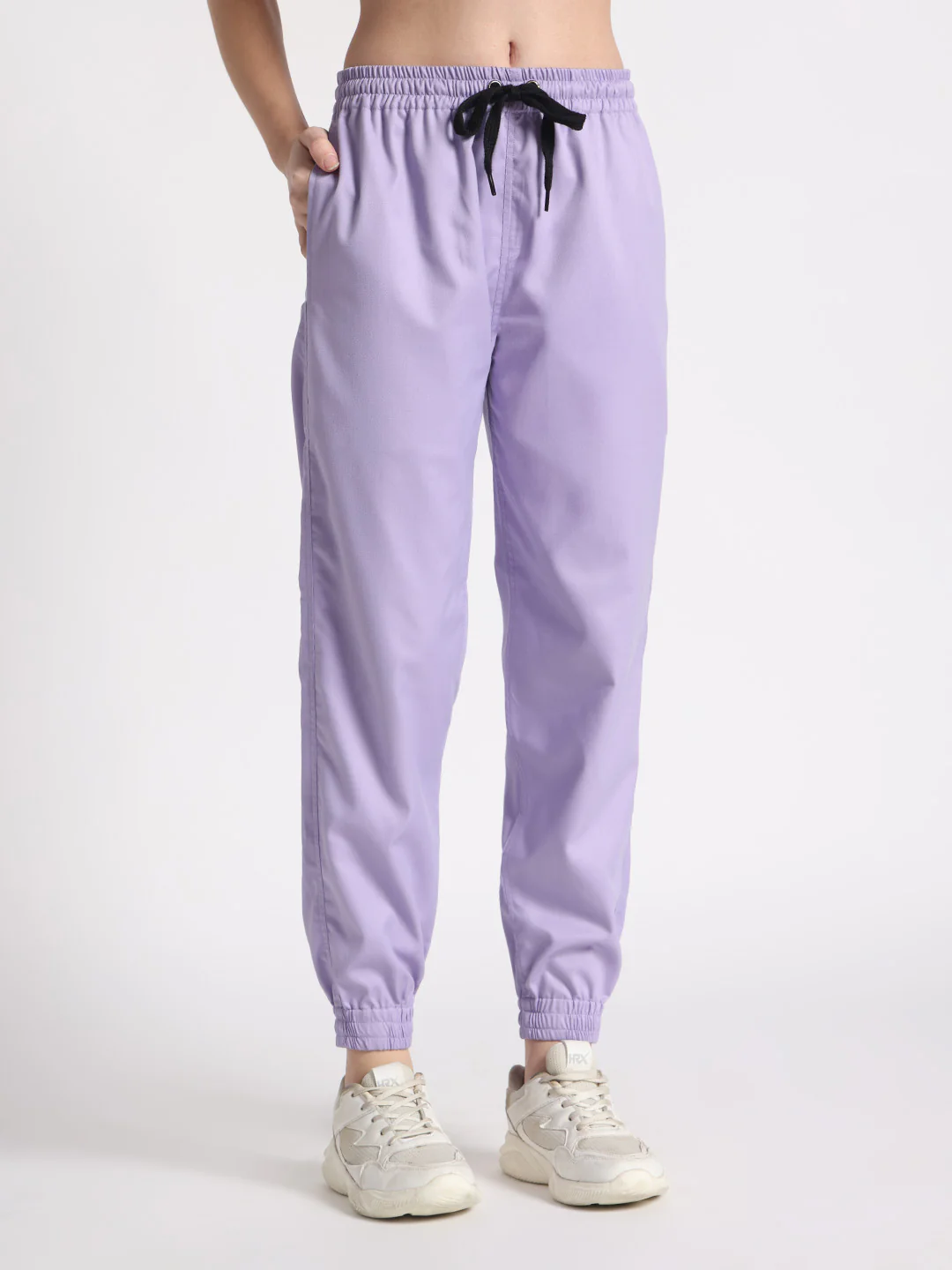 Stretchable (2Way) Women Lavender V-Neck With Jogger Scrub Set - Image 4