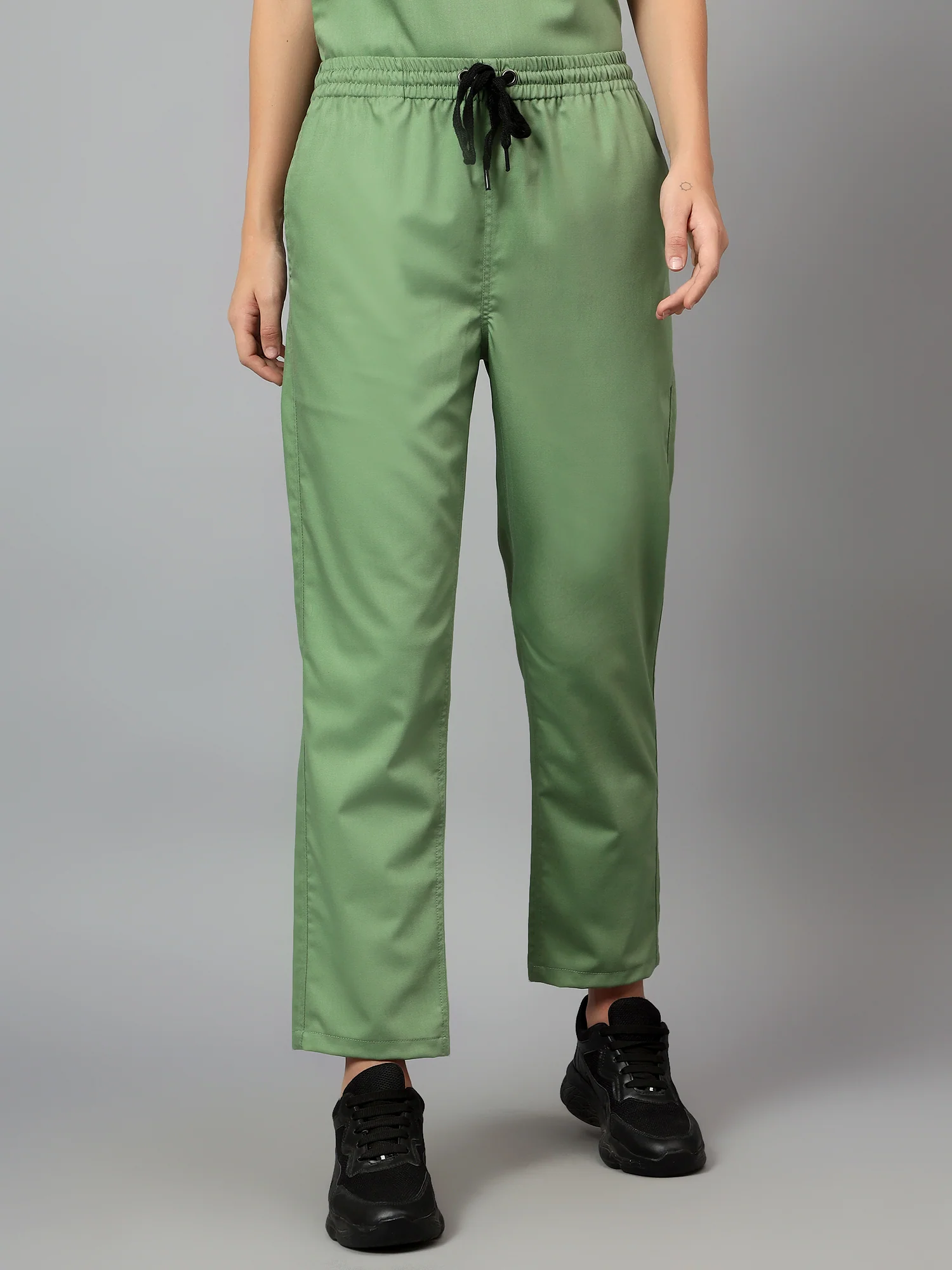 Stretchable (2Way) Women Pista Green Straight Scrub Pant