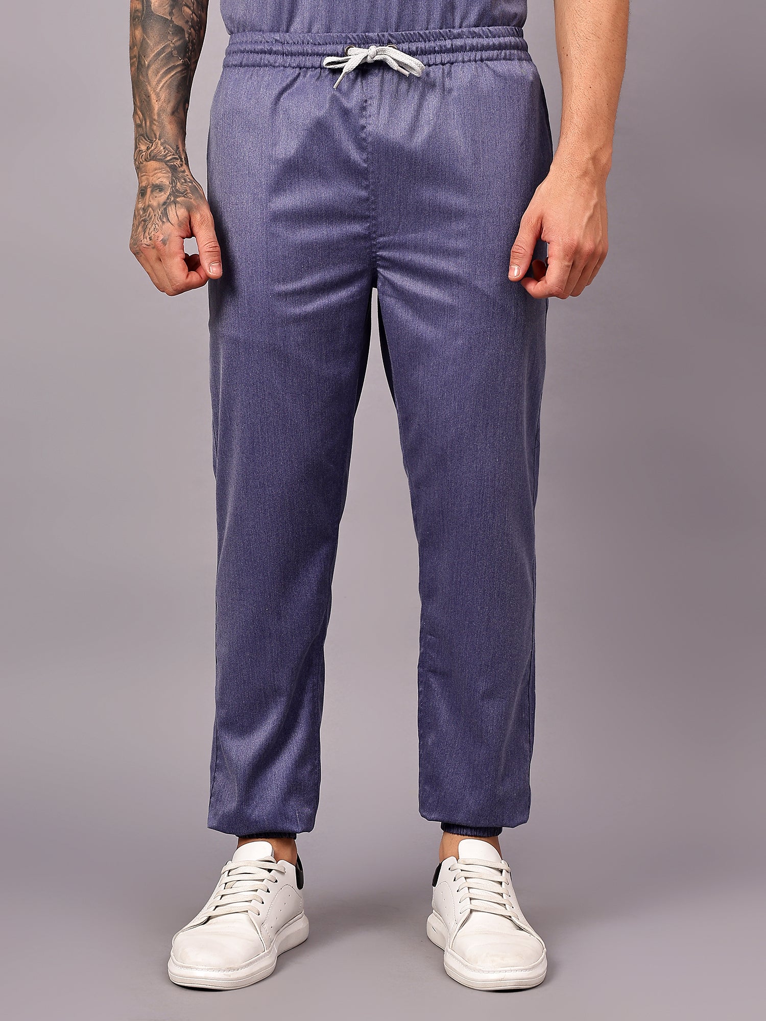 Stretchable (2Way) Men Denim Blue Texture Jogger