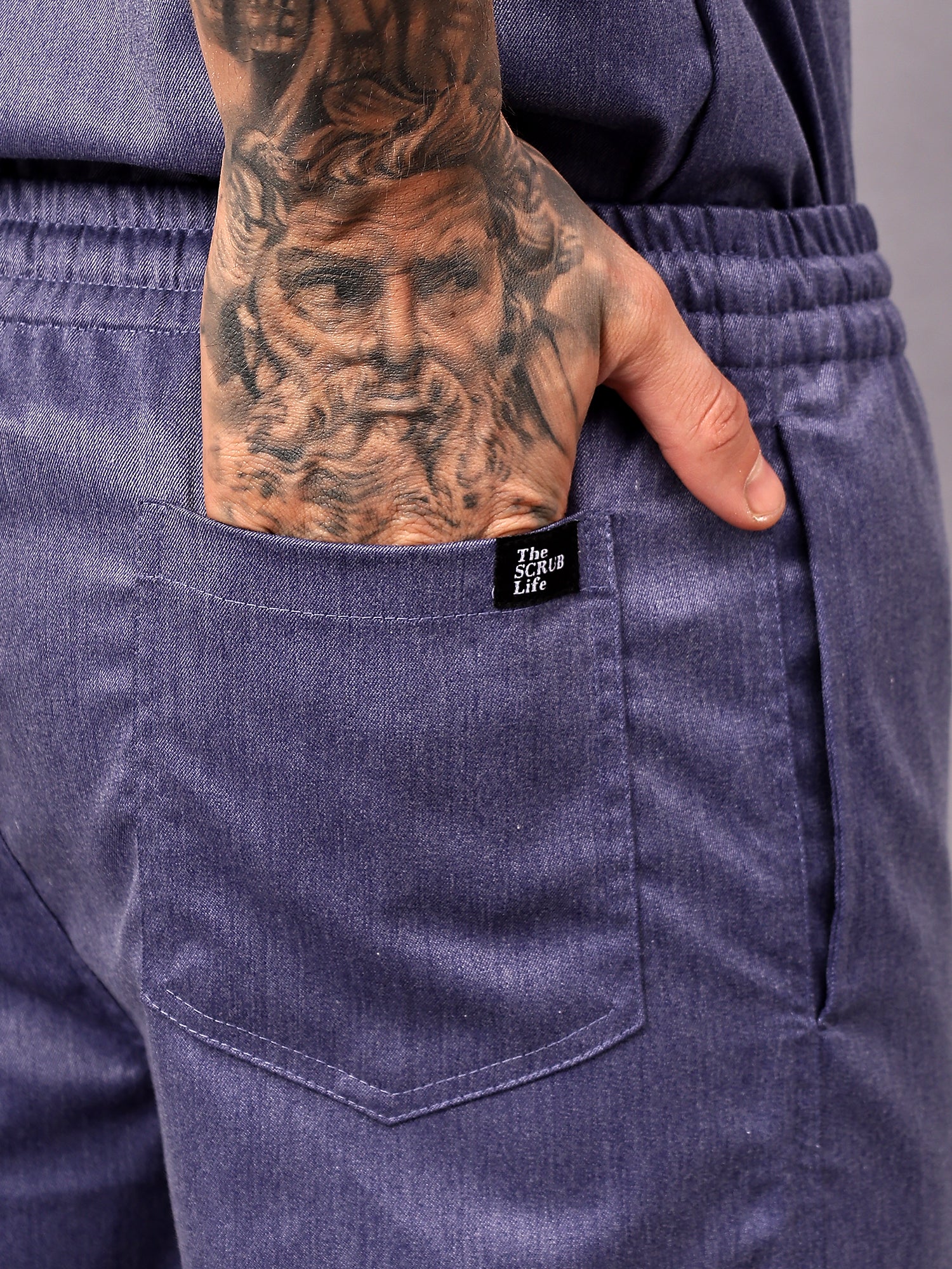 Stretchable (2Way) Men Denim Blue Texture Jogger - Image 2